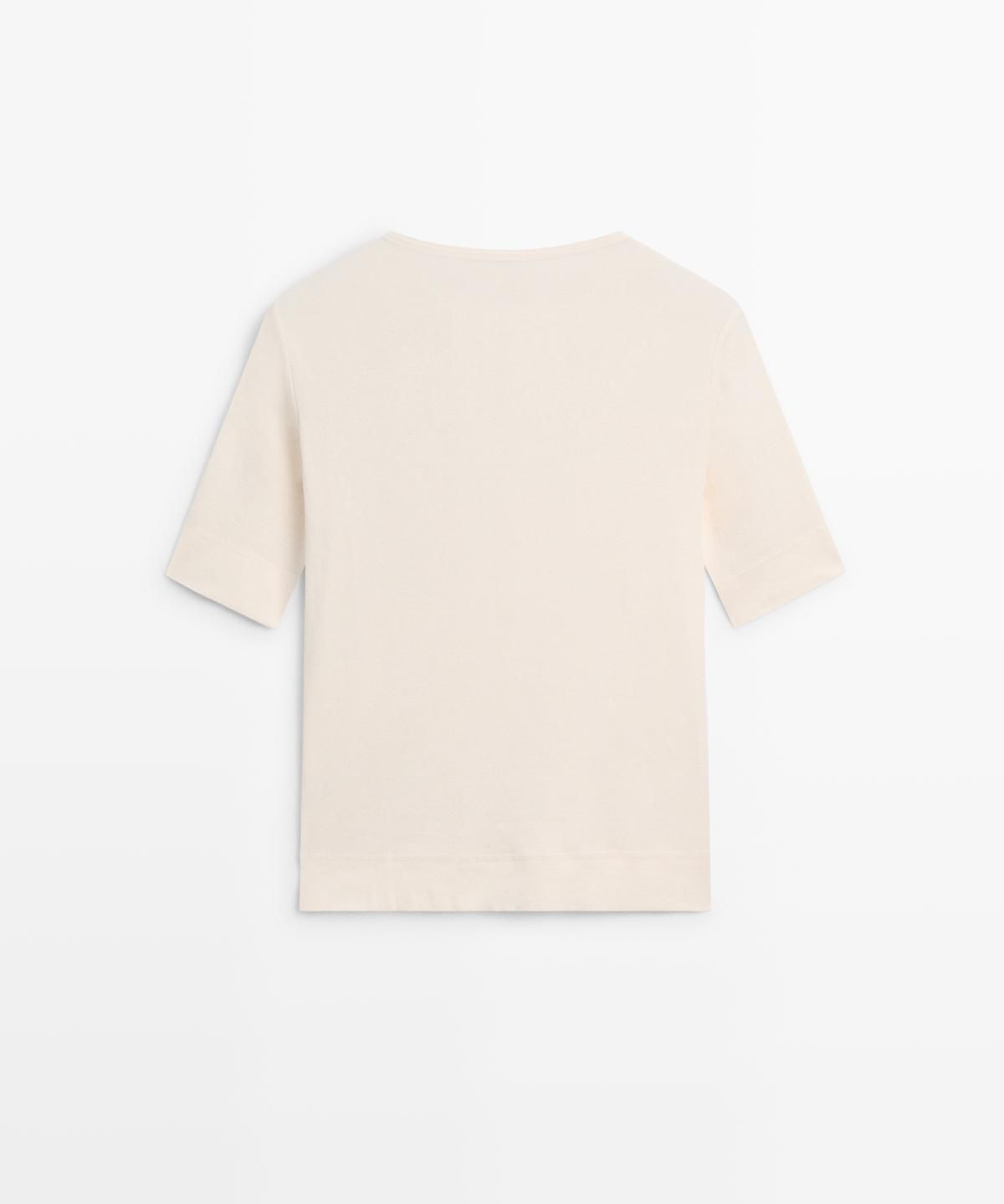 마시모두띠(MASSIMO DUTTI) 코튼 블렌드 티셔츠