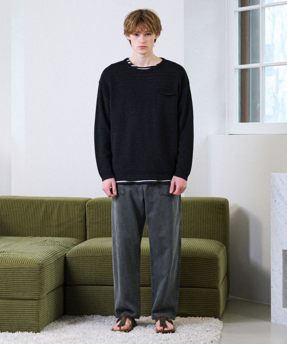 힐리먼트(HELEMENT) 브레이크 데님 팬츠 (D/GREY)