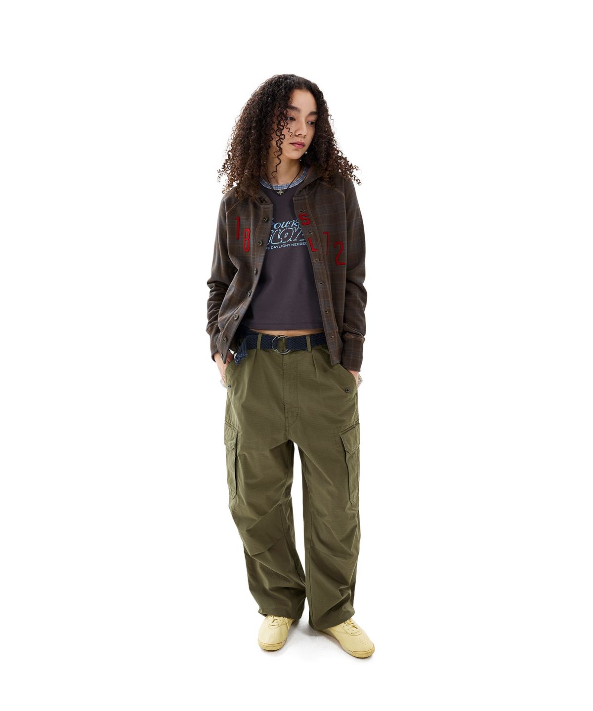 썬러브투어(SUNLOVETOUR) W 1872 Button Up Hoodie Brown