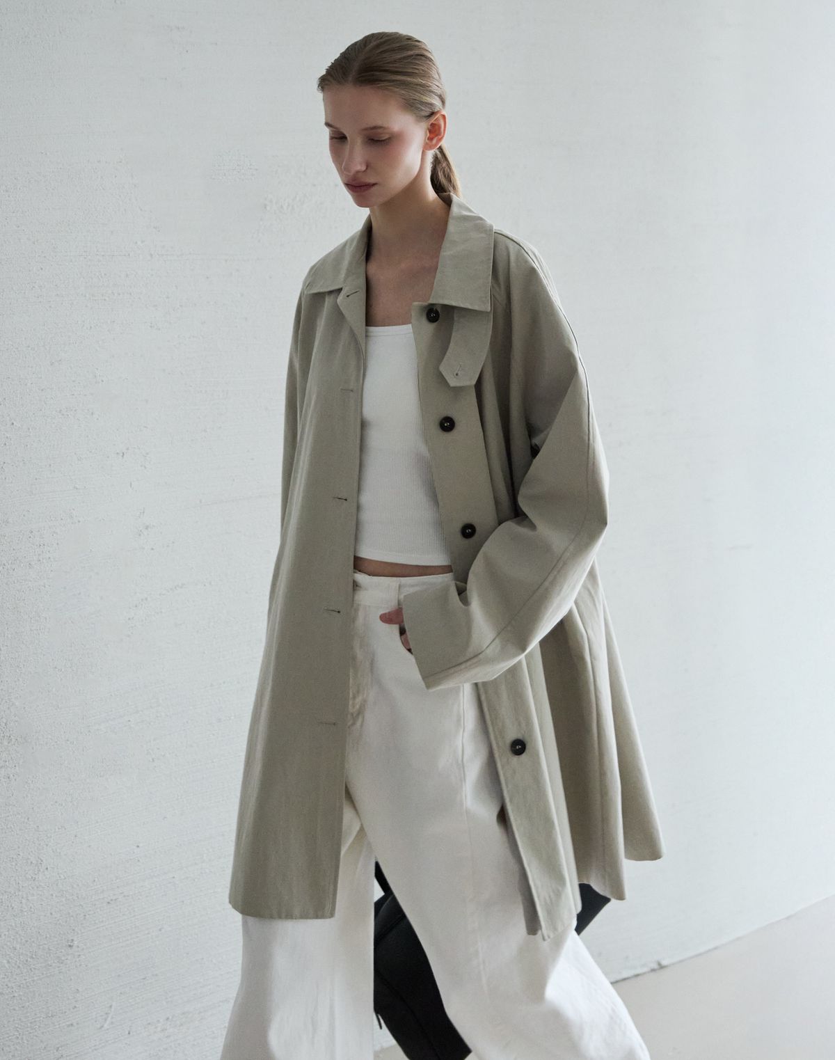 누토프(NUTOFFE) Classic Half Trench_Beige