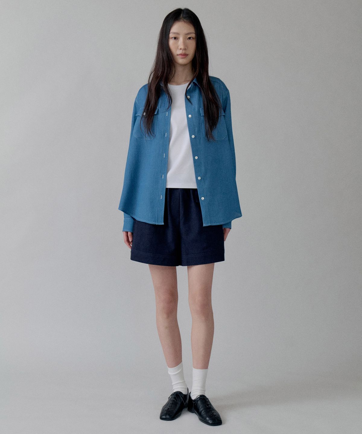 스텝어라운드(STEP AROUND) Soft Cotton Pocket Banding Shorts_NAVY