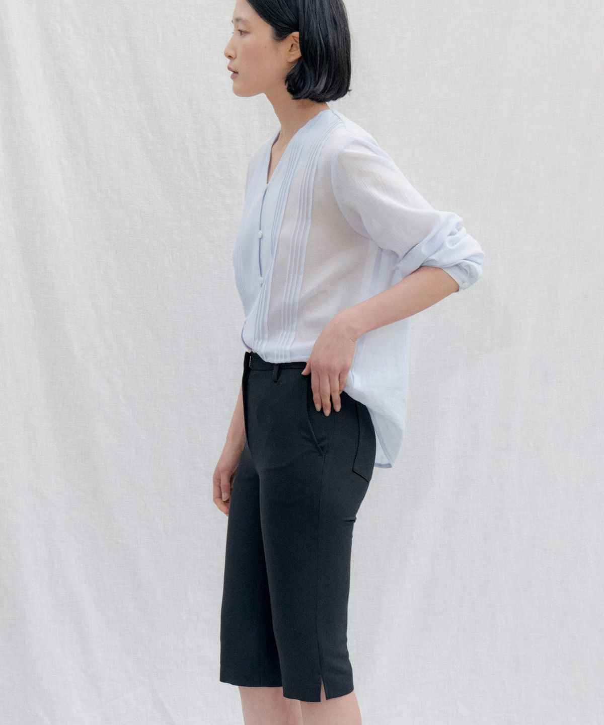 스텝어라운드(STEP AROUND) Stretch Capri Pants_BLACK