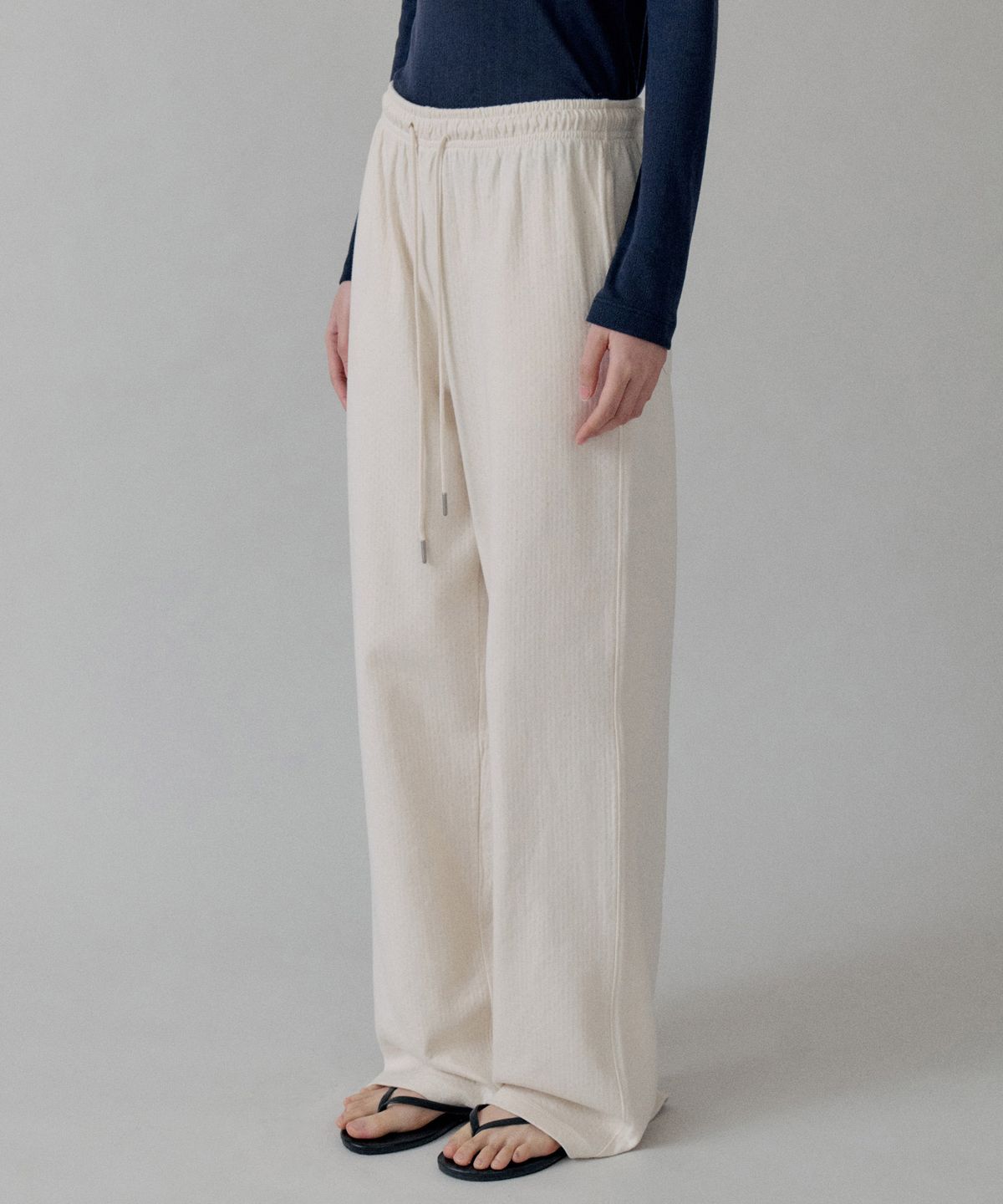 스텝어라운드(STEP AROUND) Cottage Relax Fit Wide Banding Pants_IVORY