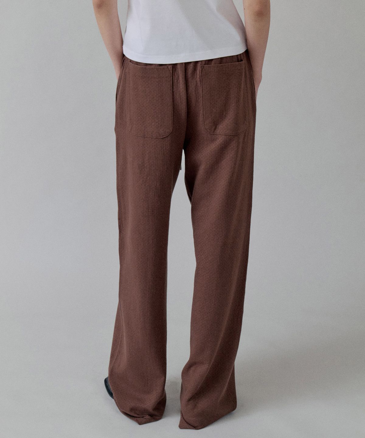 스텝어라운드(STEP AROUND) Cottage Relax Fit Wide Banding Pants_BROWN