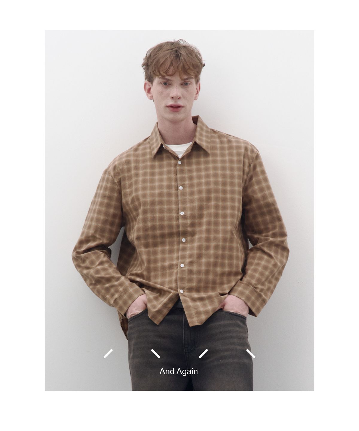앤드어게인(ANDAGAIN) 빈티지 모로 체크 셔츠