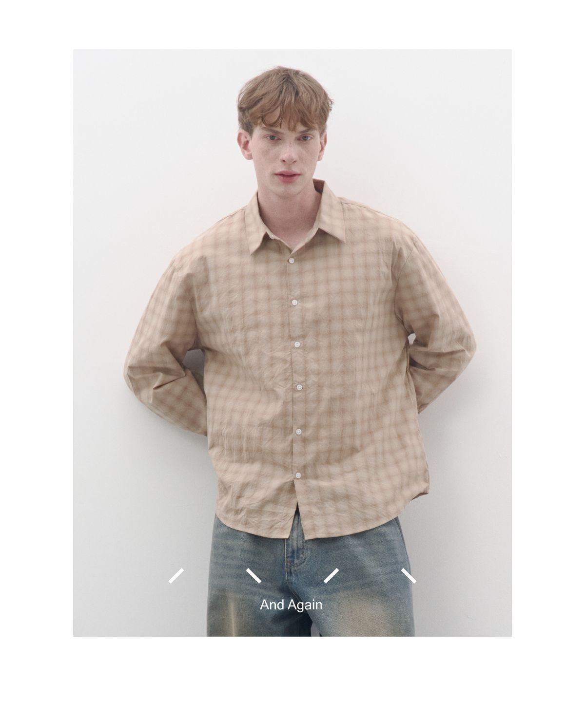 앤드어게인(ANDAGAIN) 빈티지 모로 체크 셔츠