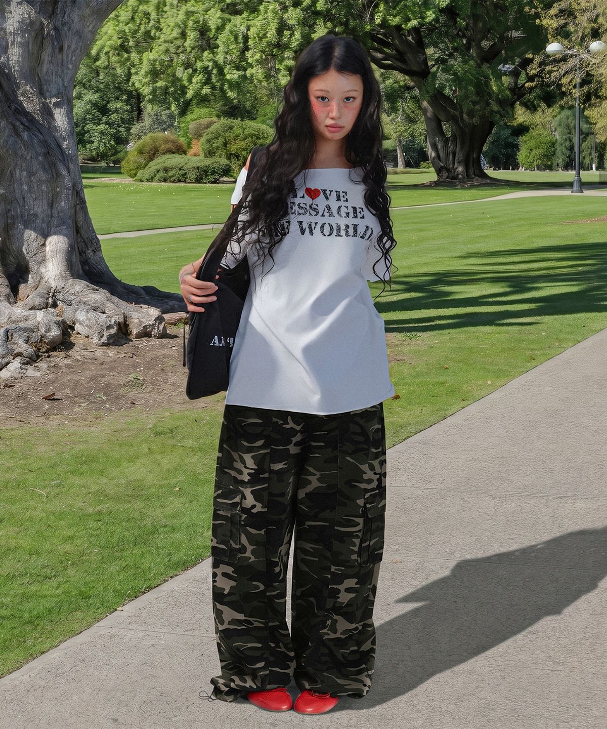 아메스 월드와이드(AMES-WORLDWIDE) OVER FIT CARGO PANTS CAMO