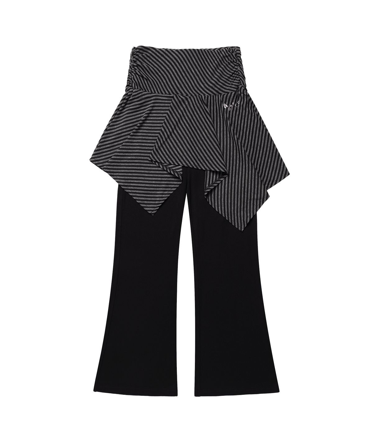 아메스 월드와이드(AMES-WORLDWIDE) UNBALANCE LAYERED SKIRT PANTS BLACK