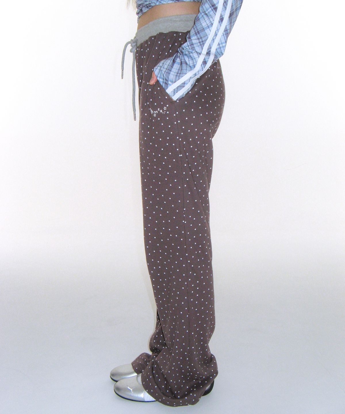 아메스 월드와이드(AMES-WORLDWIDE) TWINKLE BOOT CUT LEGGINGS PANTS CHARCOAL