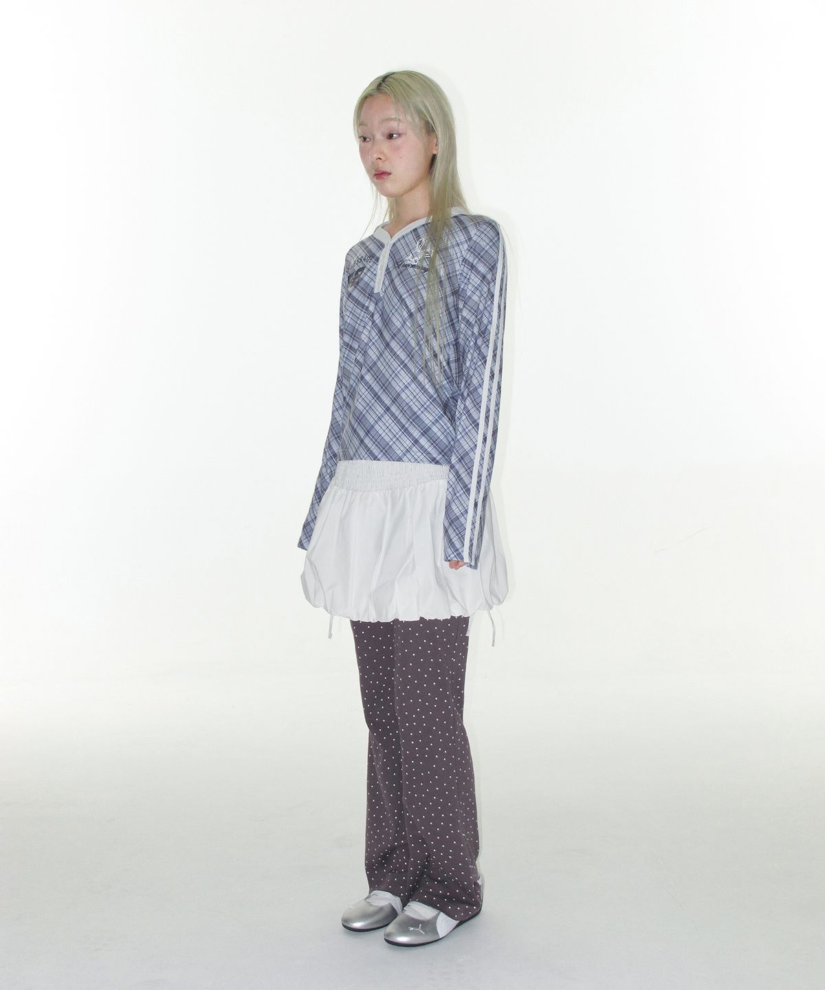 아메스 월드와이드(AMES-WORLDWIDE) TWINKLE BOOT CUT LEGGINGS PANTS CHARCOAL