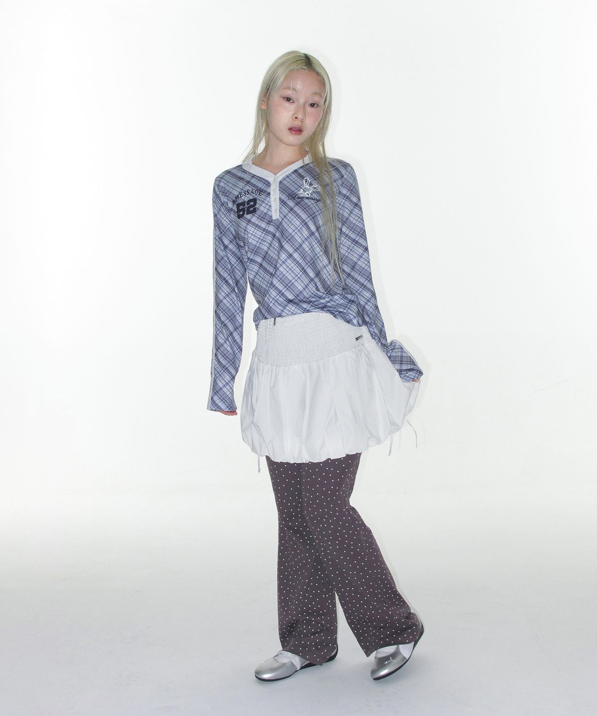 아메스 월드와이드(AMES-WORLDWIDE) TWINKLE BOOT CUT LEGGINGS PANTS CHARCOAL