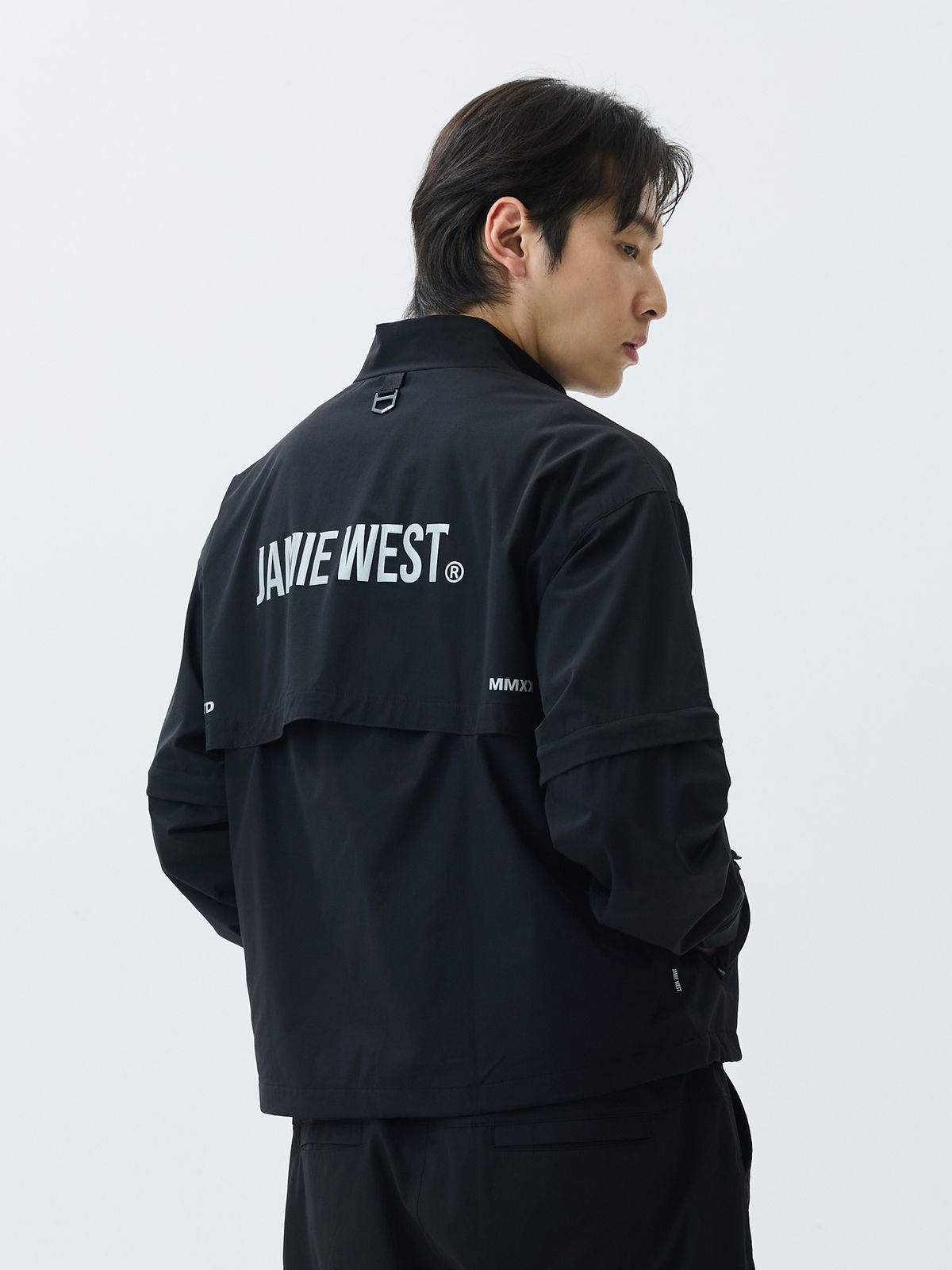 제이미웨스트(JAMIE WEST) 나일론 디테쳐블 더블집업 윈드브레이커 (블랙)