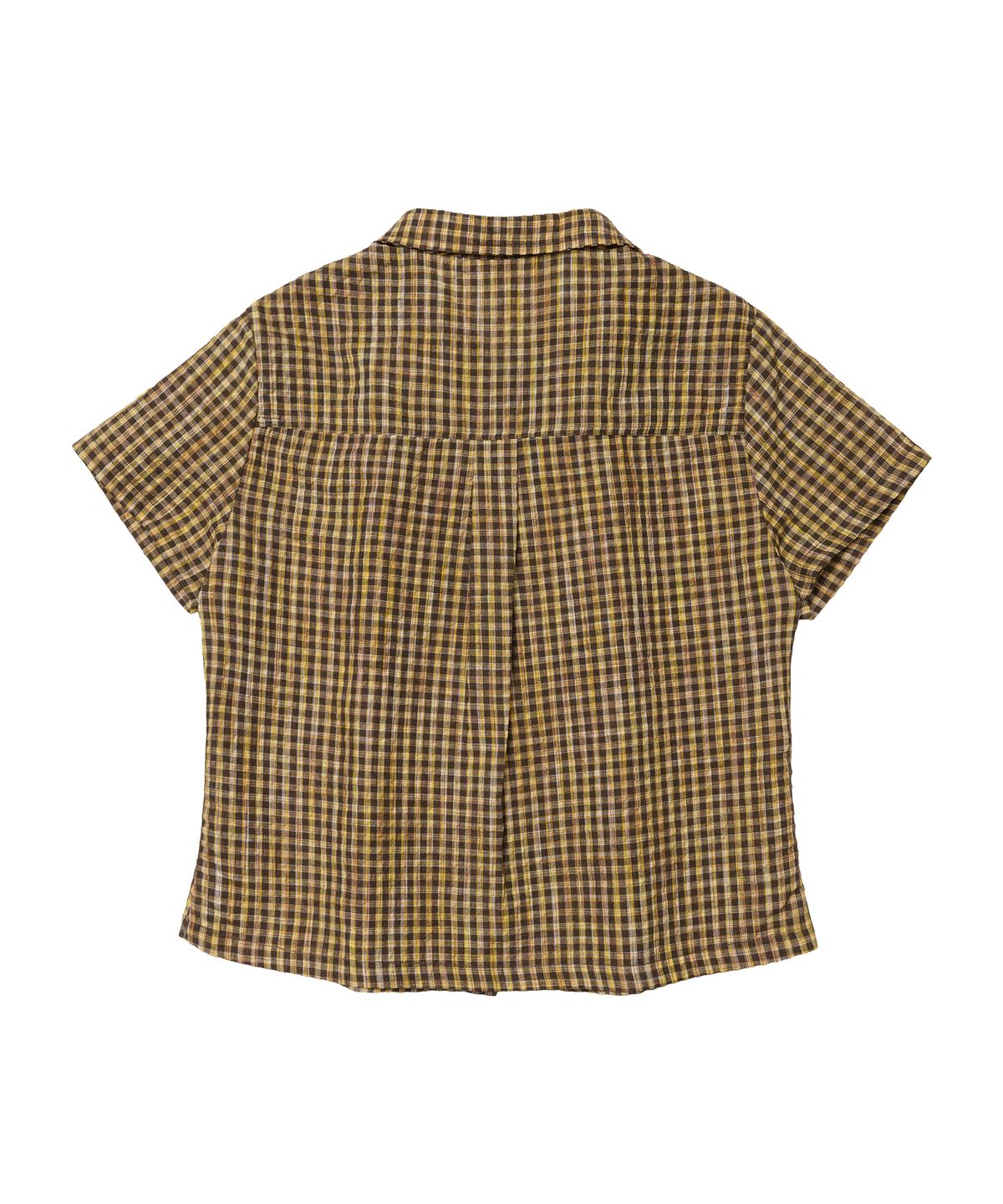 아메스 월드와이드(AMES-WORLDWIDE) WRINKLED CHECK SHORT SLEEVE SHIRTS BROWN