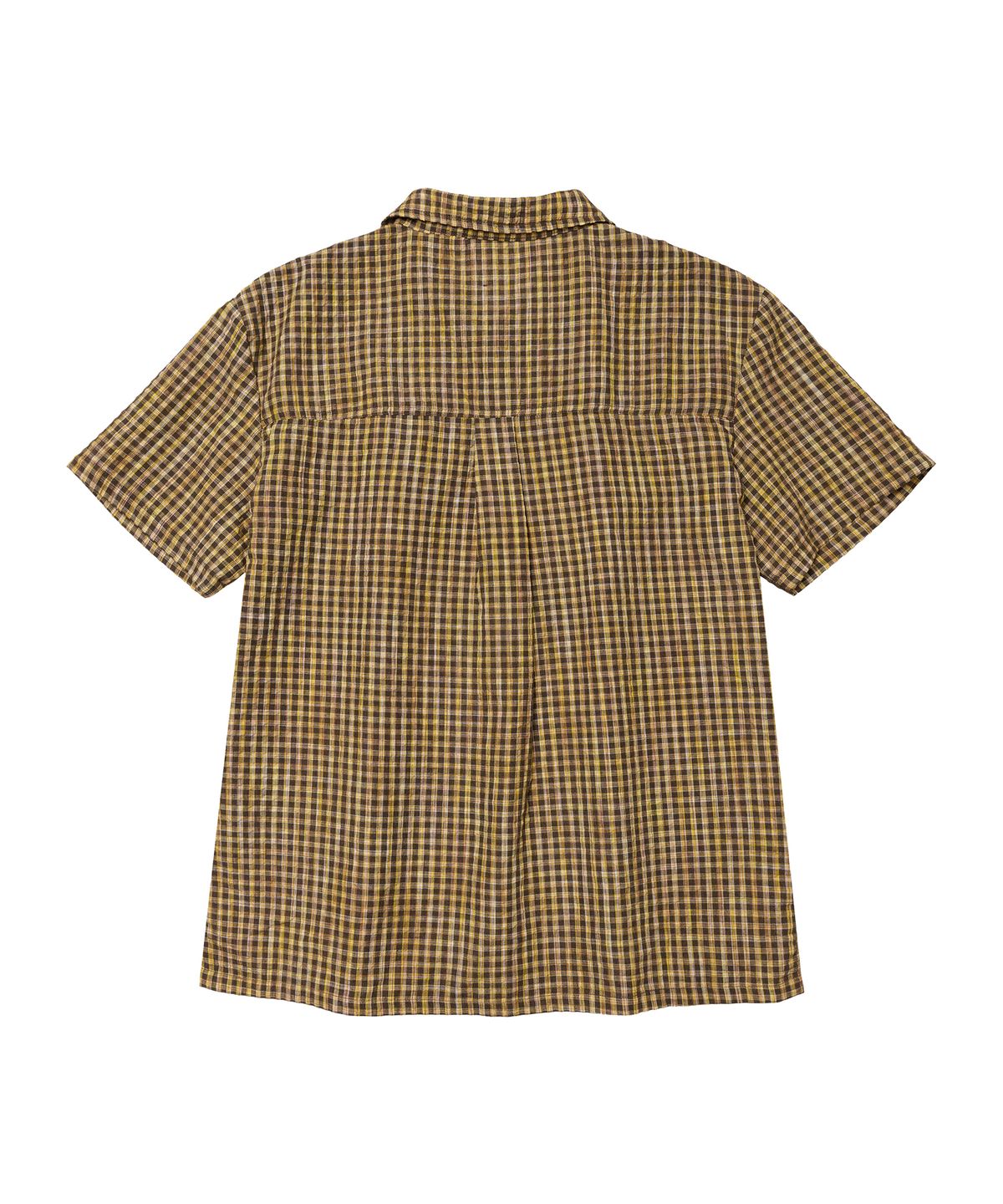 아메스 월드와이드(AMES-WORLDWIDE) WRINKLED CHECK SHORT SLEEVE SHIRTS BROWN