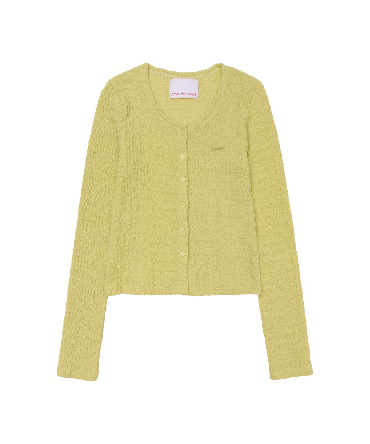 아메스 월드와이드(AMES-WORLDWIDE) WRINKLED CARDIGAN & SLEEVELESS SET-UP YELLOW