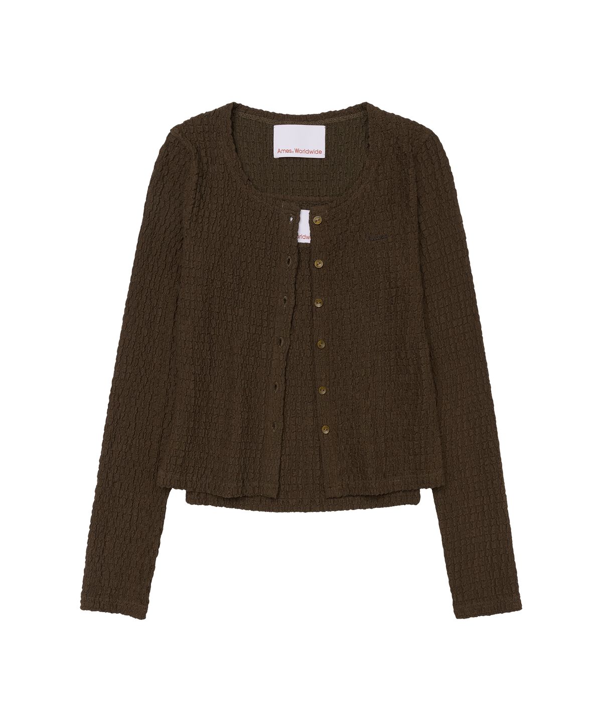 아메스 월드와이드(AMES-WORLDWIDE) WRINKLED CARDIGAN & SLEEVELESS SET-UP BROWN