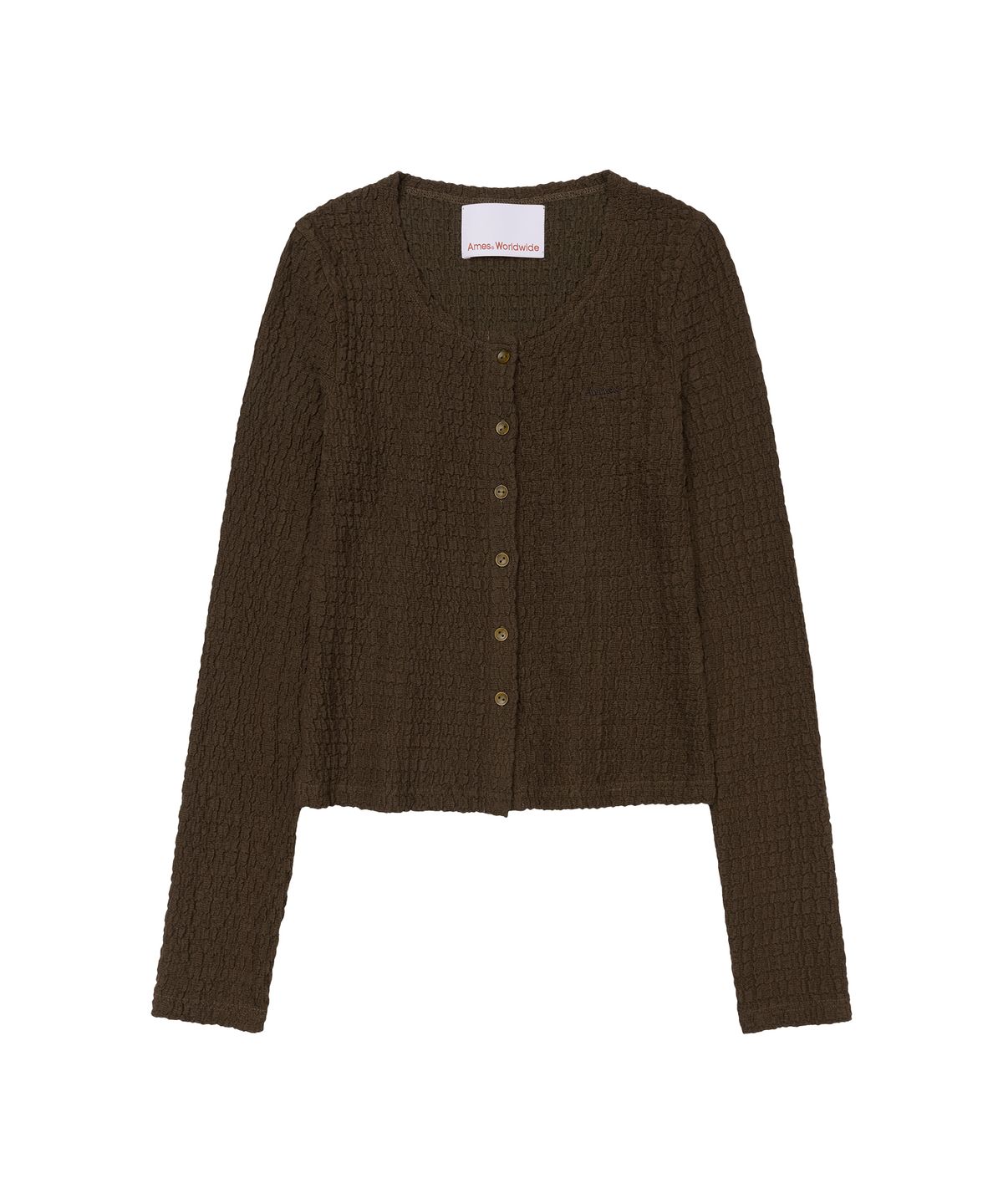 아메스 월드와이드(AMES-WORLDWIDE) WRINKLED CARDIGAN & SLEEVELESS SET-UP BROWN