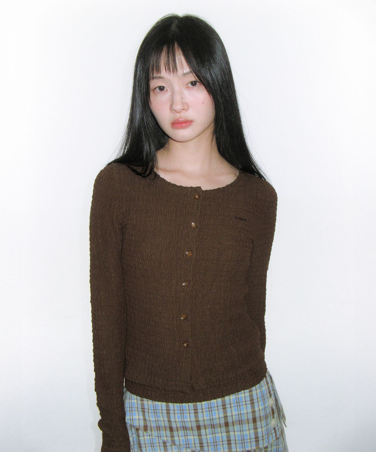 아메스 월드와이드(AMES-WORLDWIDE) WRINKLED CARDIGAN & SLEEVELESS SET-UP BROWN