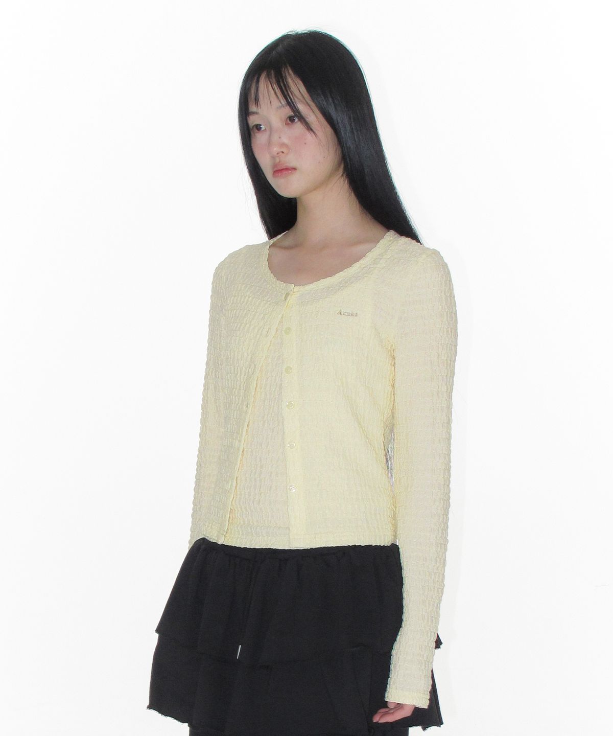 아메스 월드와이드(AMES-WORLDWIDE) WRINKLED CARDIGAN & SLEEVELESS SET-UP CREAM