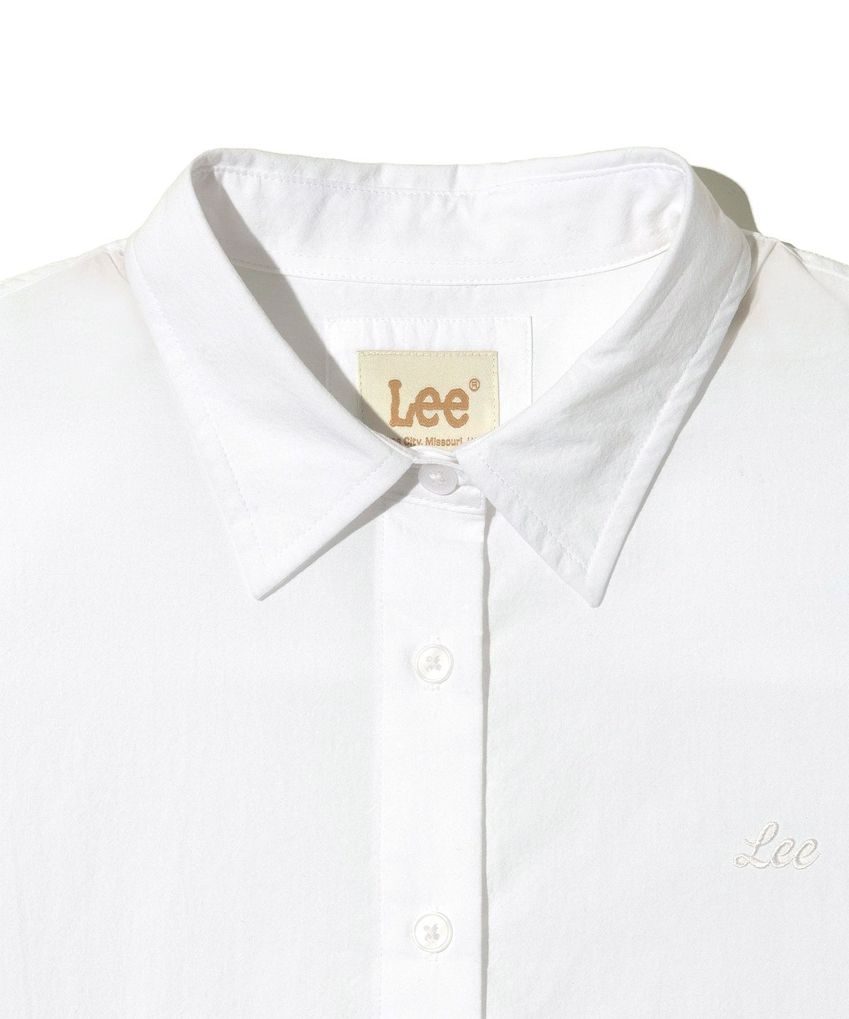 리(LEE) 우먼 릴랙스드 반팔 셔츠 화이트