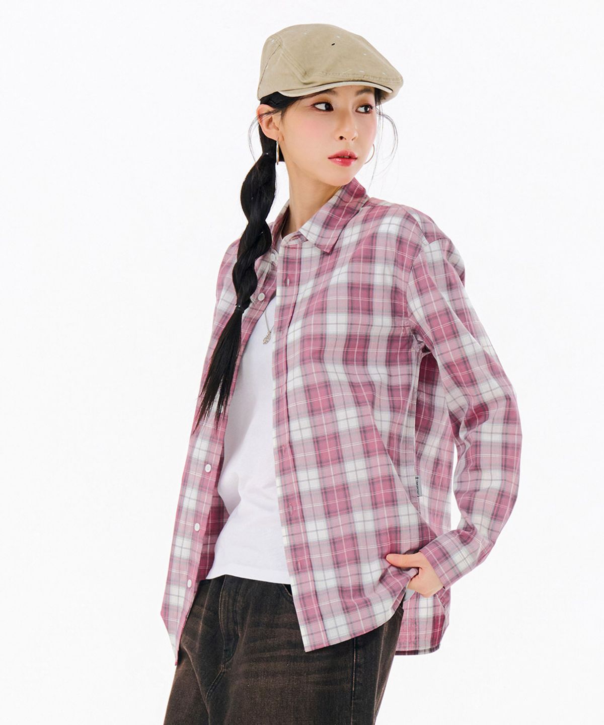 체이스컬트(CHASECULT) 공용 포플린 체크 셔츠-FARU5412B0P