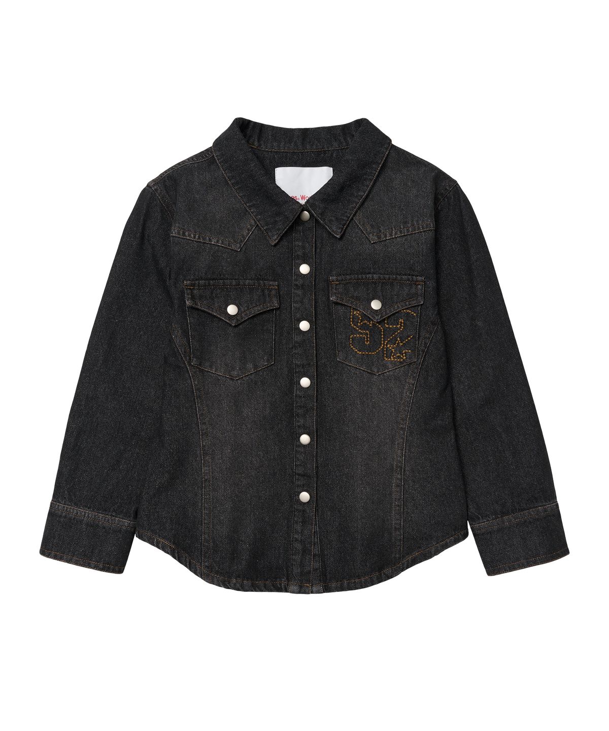 아메스 월드와이드(AMES-WORLDWIDE) 3/4 SLEEVE DENIM SHIRTS BLACK