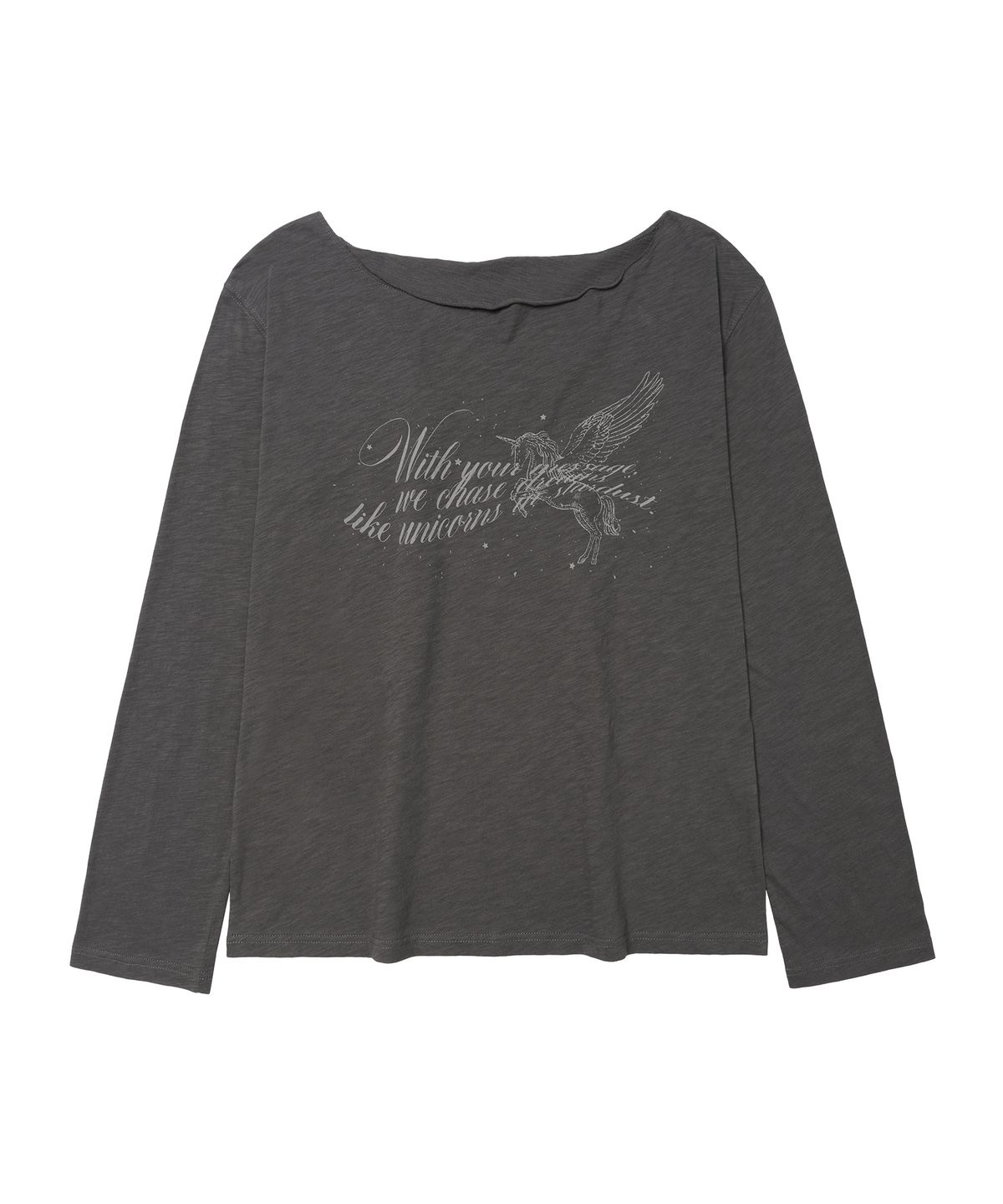 아메스 월드와이드(AMES-WORLDWIDE) UNICORN SHEER LS TEE CHARCOAL