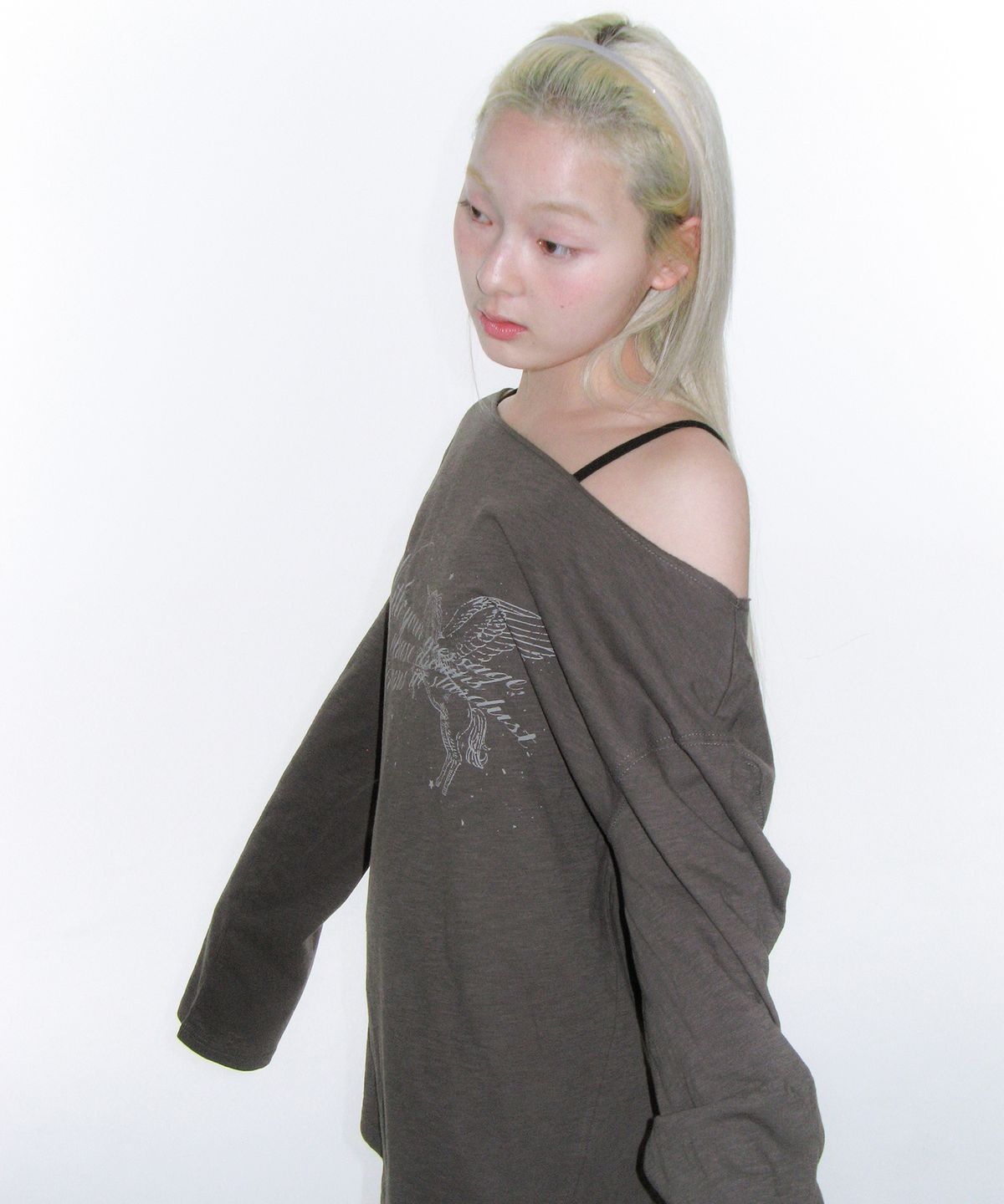 아메스 월드와이드(AMES-WORLDWIDE) UNICORN SHEER LS TEE CHARCOAL