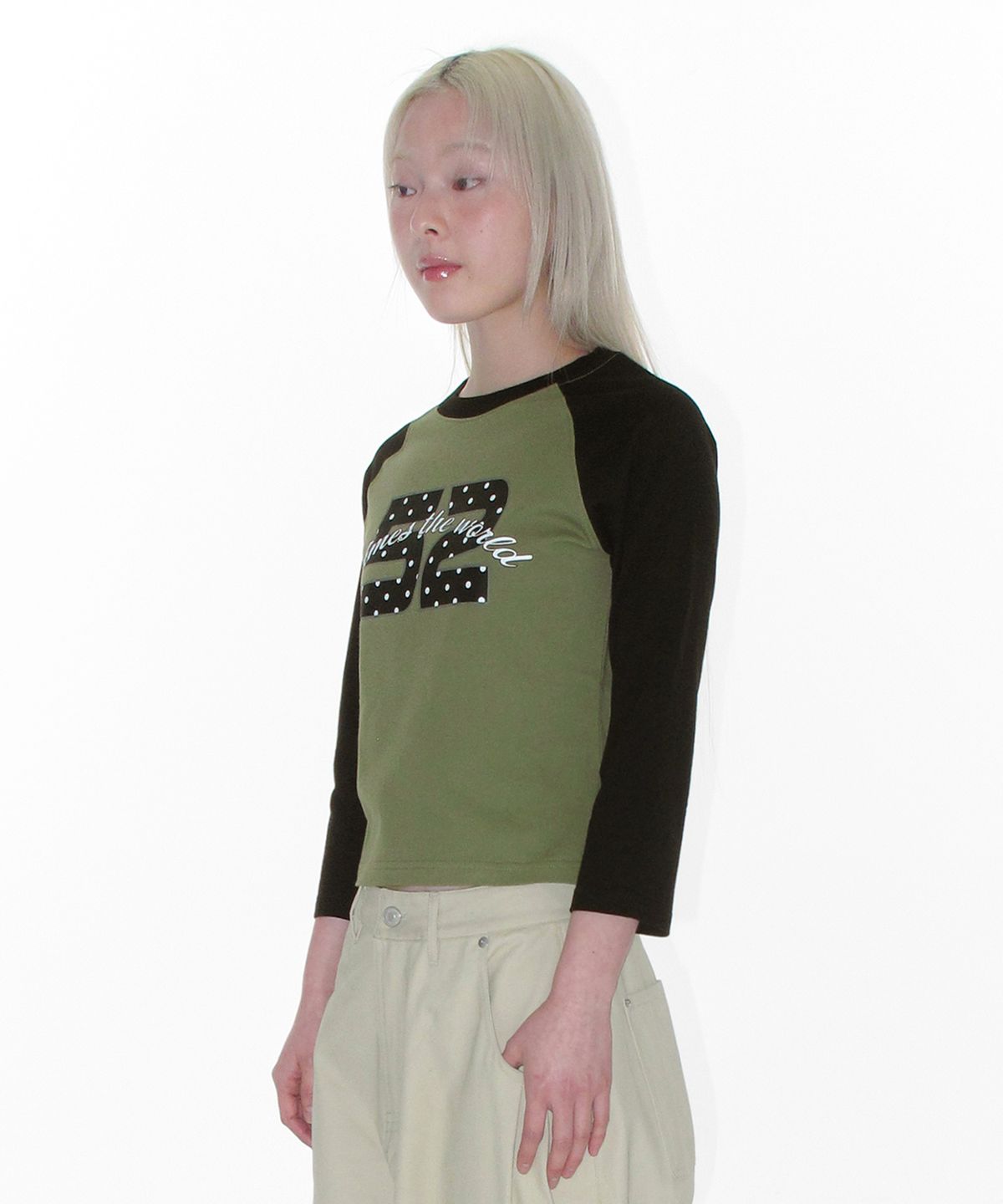 아메스 월드와이드(AMES-WORLDWIDE) DOT 52 3/4 SLEEVE RAGLAN LS TEE BLACK