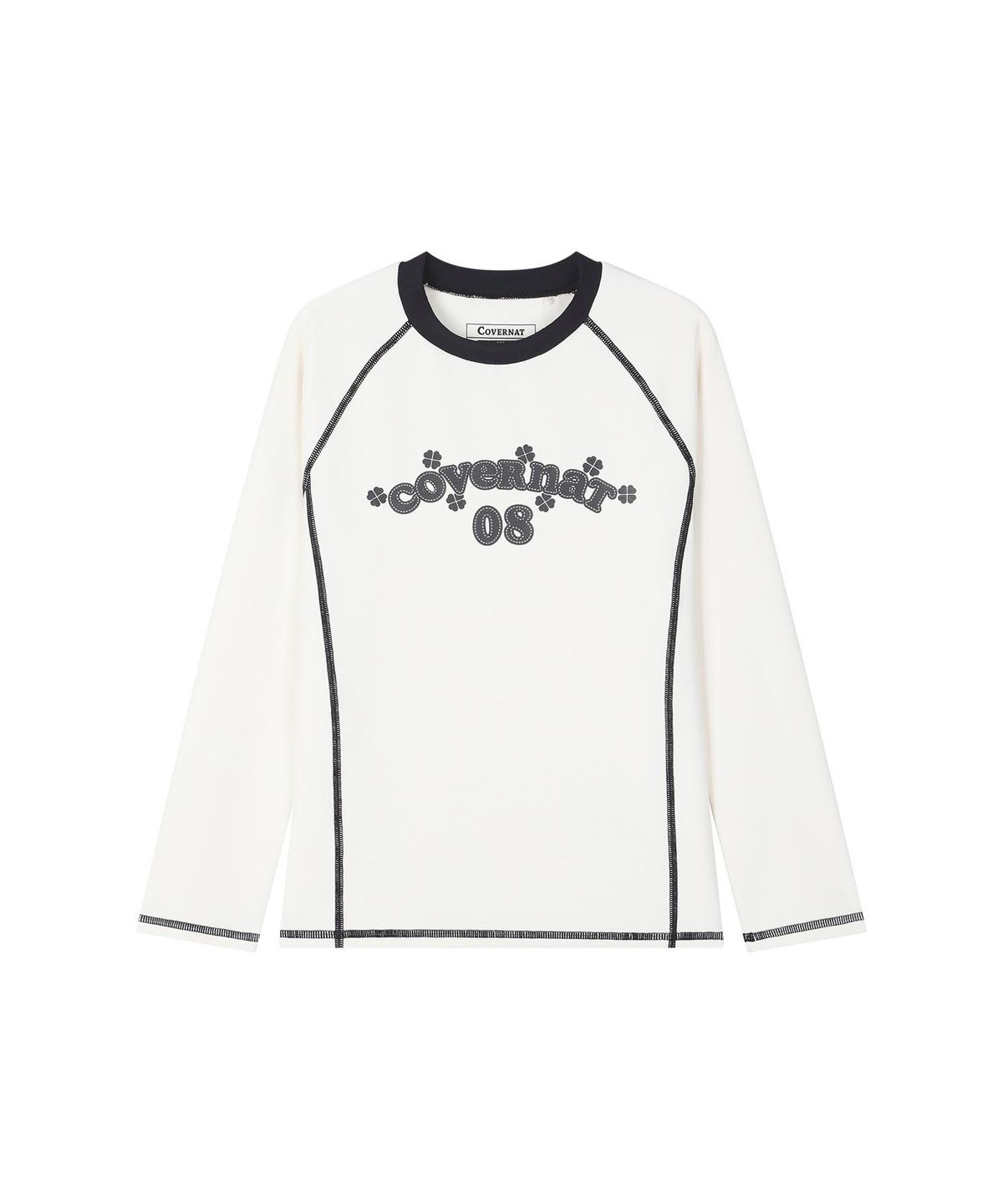 커버낫 키즈(COVERNAT KIDS) 플라워 쿠퍼로고 래쉬가드 셋업 아이보리 CK2602RG60IV