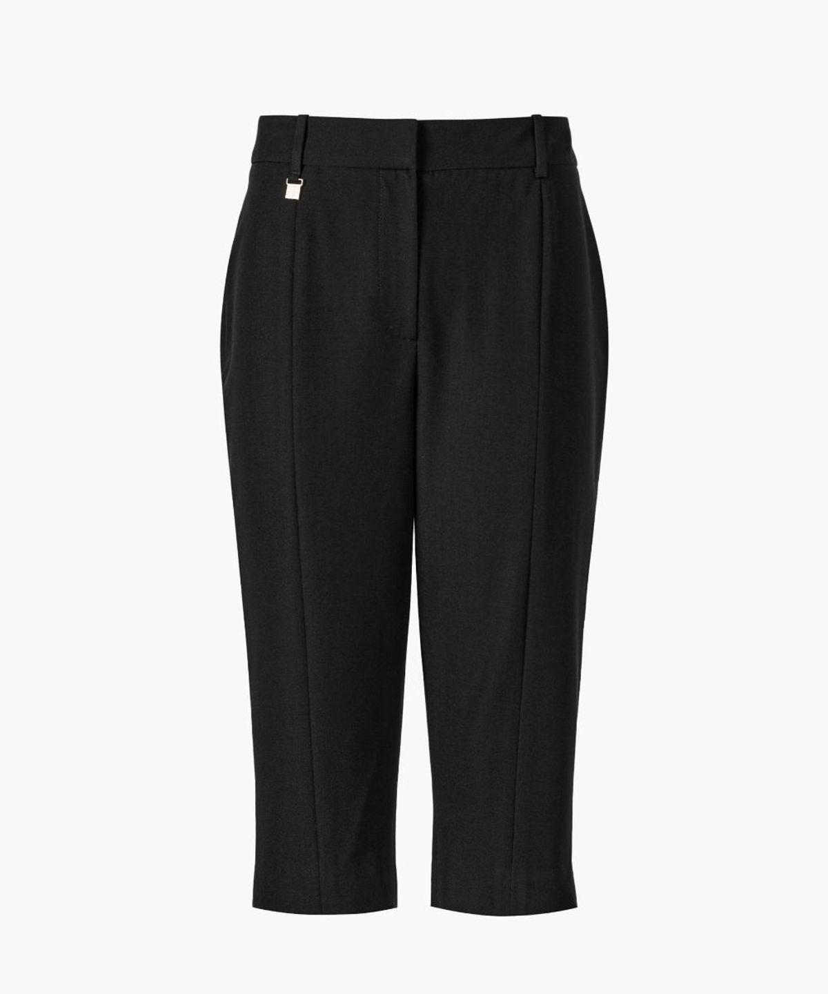 쿠메(KUMÉ) Back Slit Capri Pants, Black