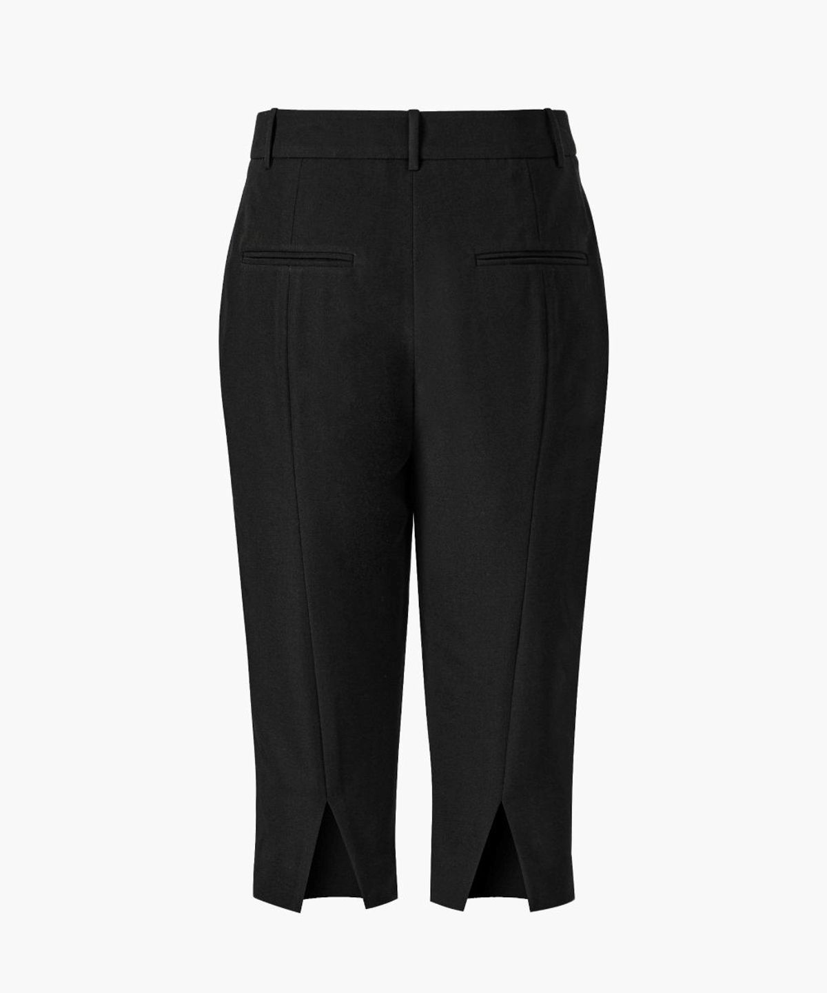쿠메(KUMÉ) Back Slit Capri Pants, Black