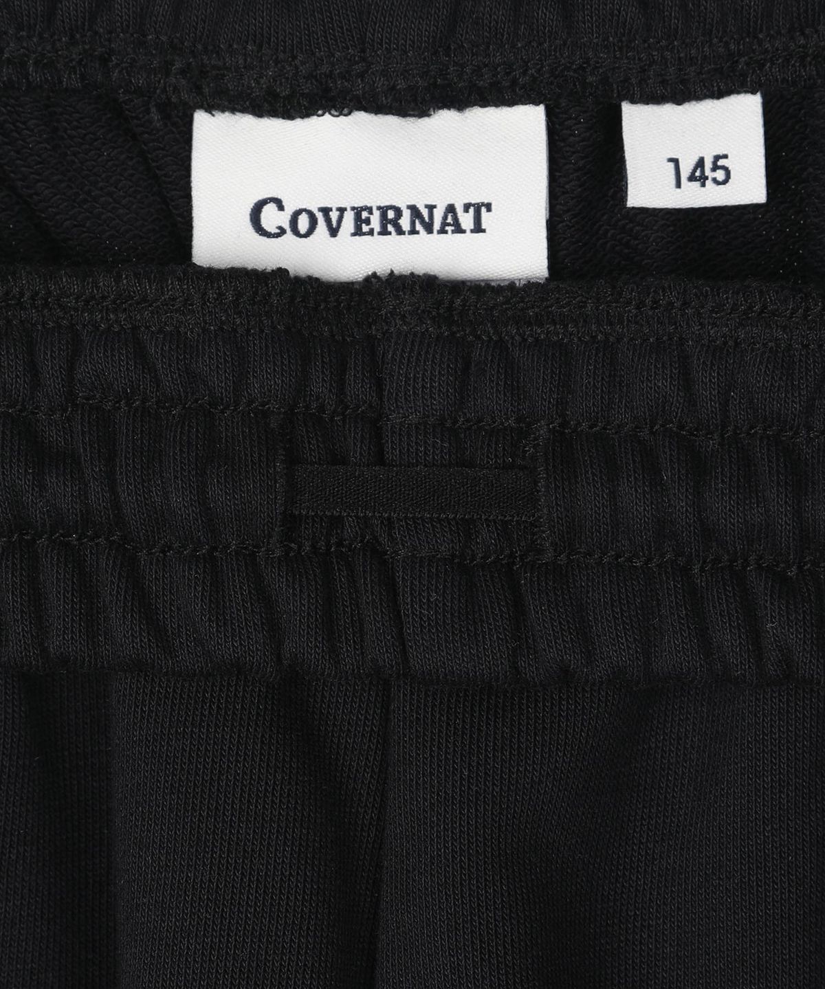 커버낫 키즈(COVERNAT KIDS) 워드마크 카고 버뮤다 스웻팬츠 블랙 CK2602JS10BK