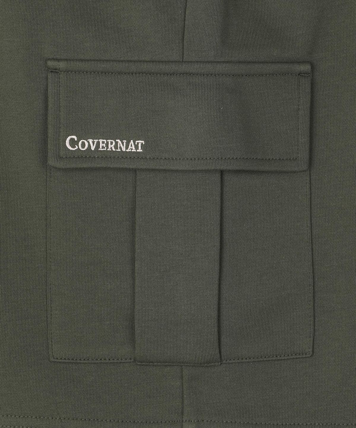 커버낫 키즈(COVERNAT KIDS) 워드마크 카고 버뮤다 스웻팬츠 올리브 CK2602JS10OL
