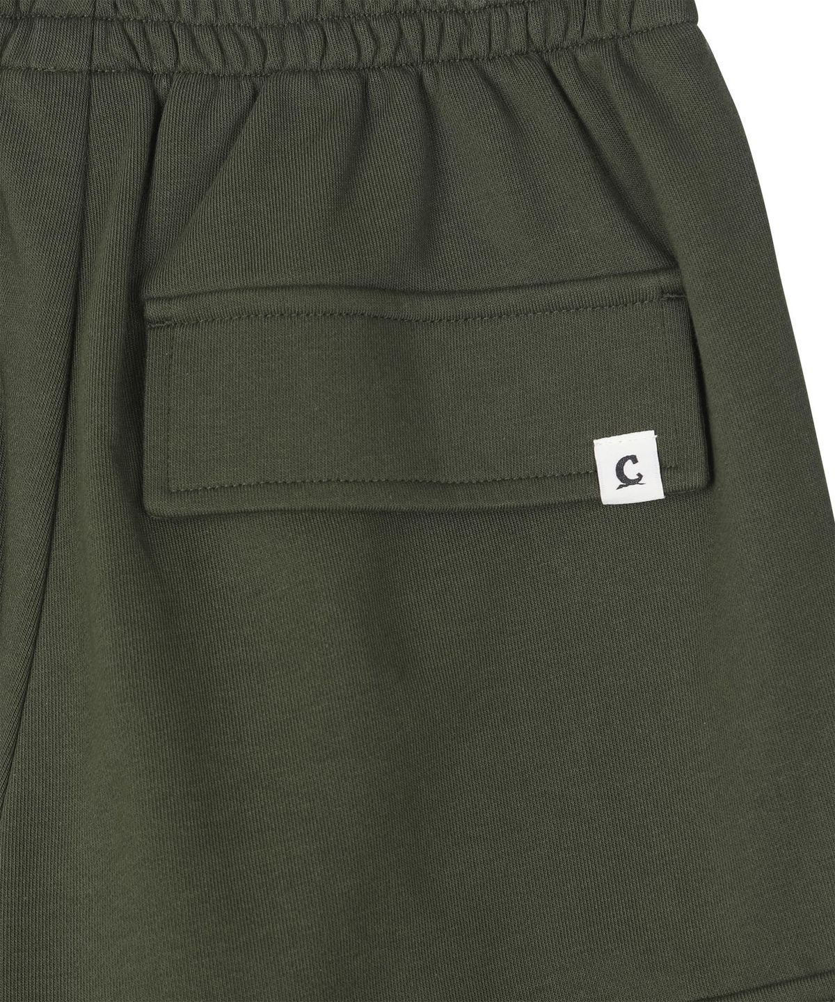 커버낫 키즈(COVERNAT KIDS) 워드마크 카고 버뮤다 스웻팬츠 올리브 CK2602JS10OL