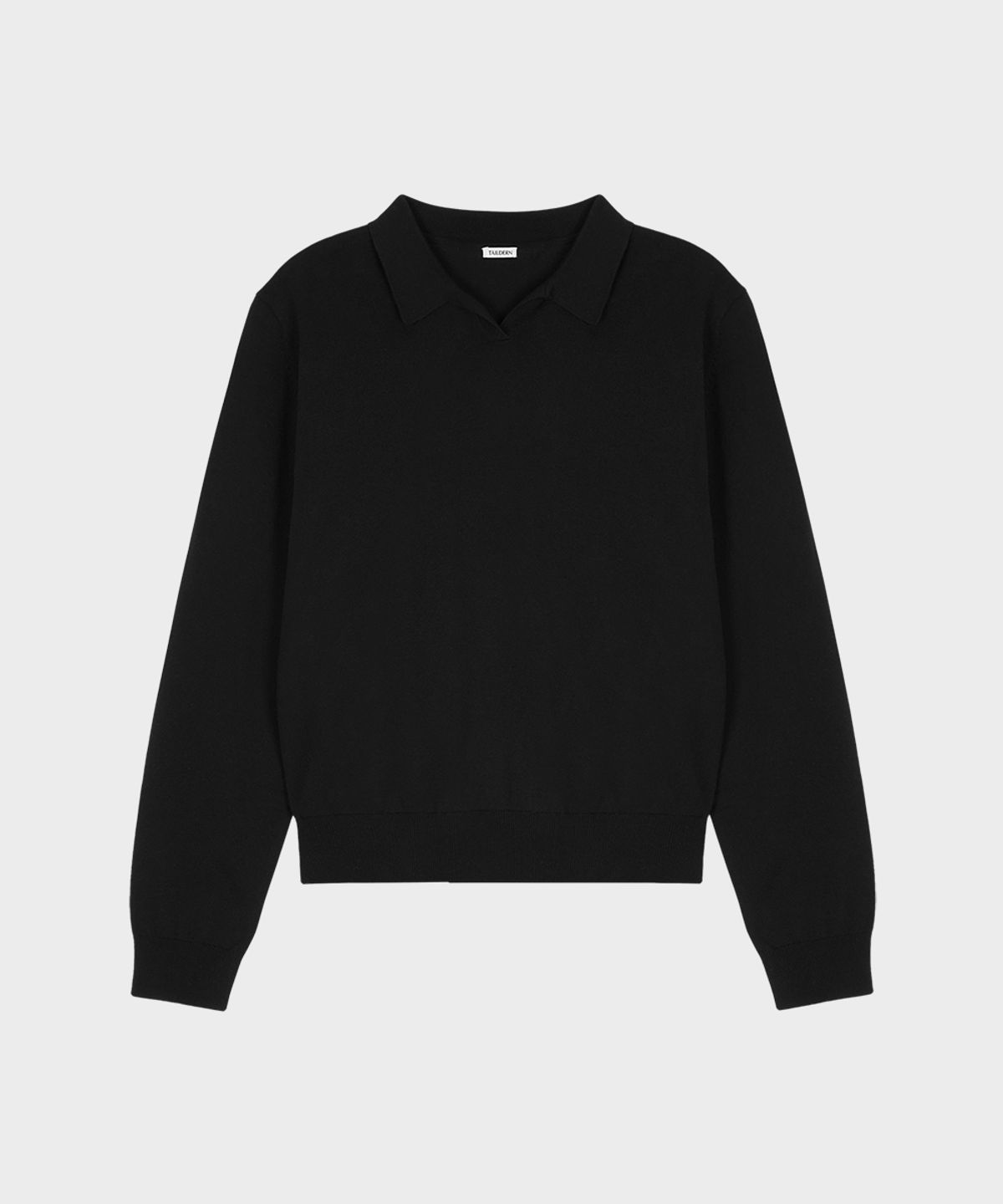 테일던(TAILDERN) Cotton Knit Polo Shirt Black