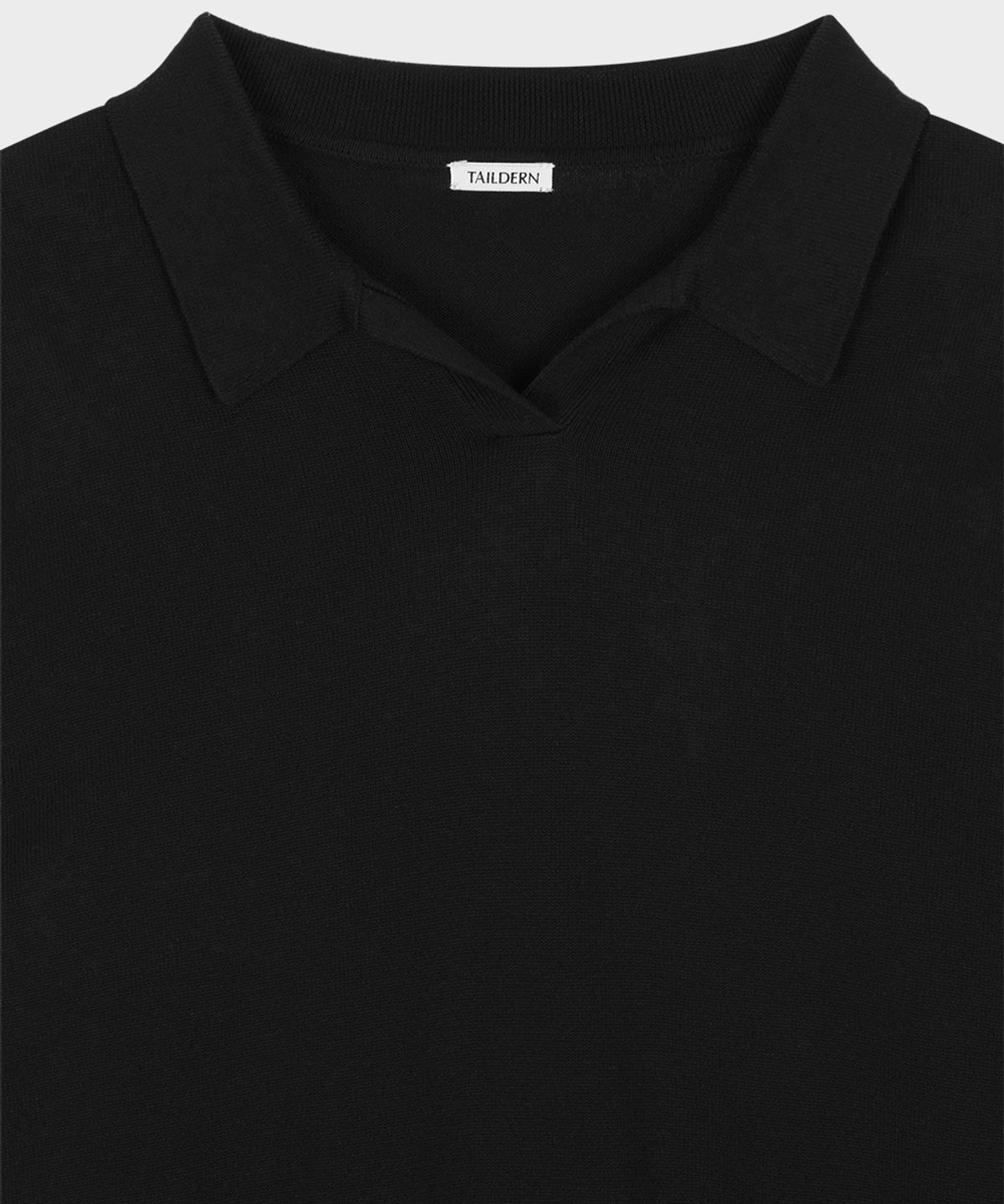 테일던(TAILDERN) Cotton Knit Polo Shirt Black