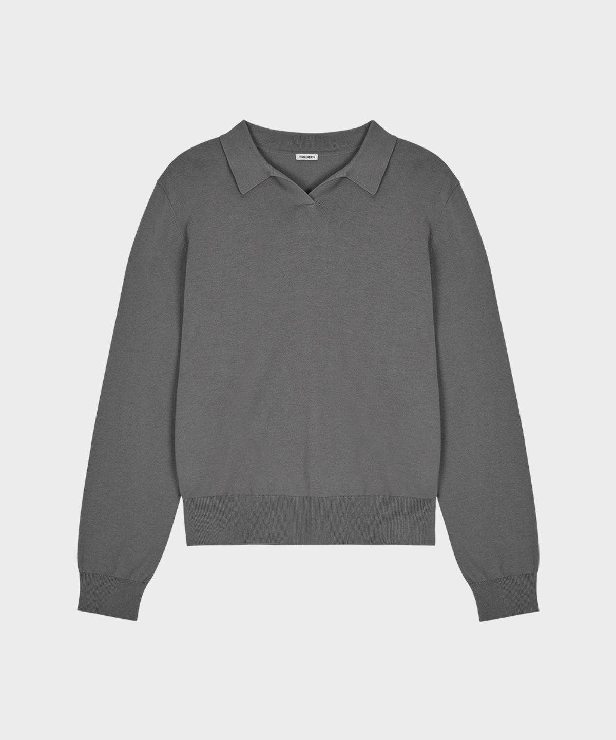 테일던(TAILDERN) Cotton Knit Polo Shirt Grey