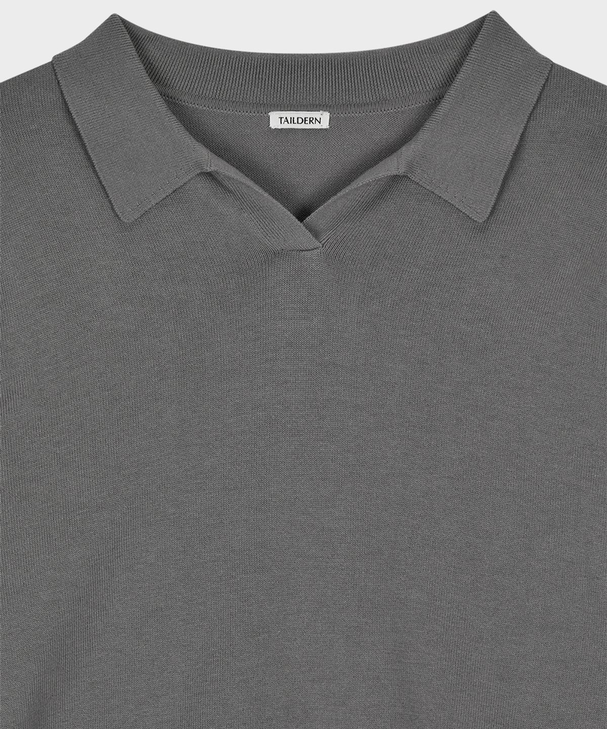 테일던(TAILDERN) Cotton Knit Polo Shirt Grey