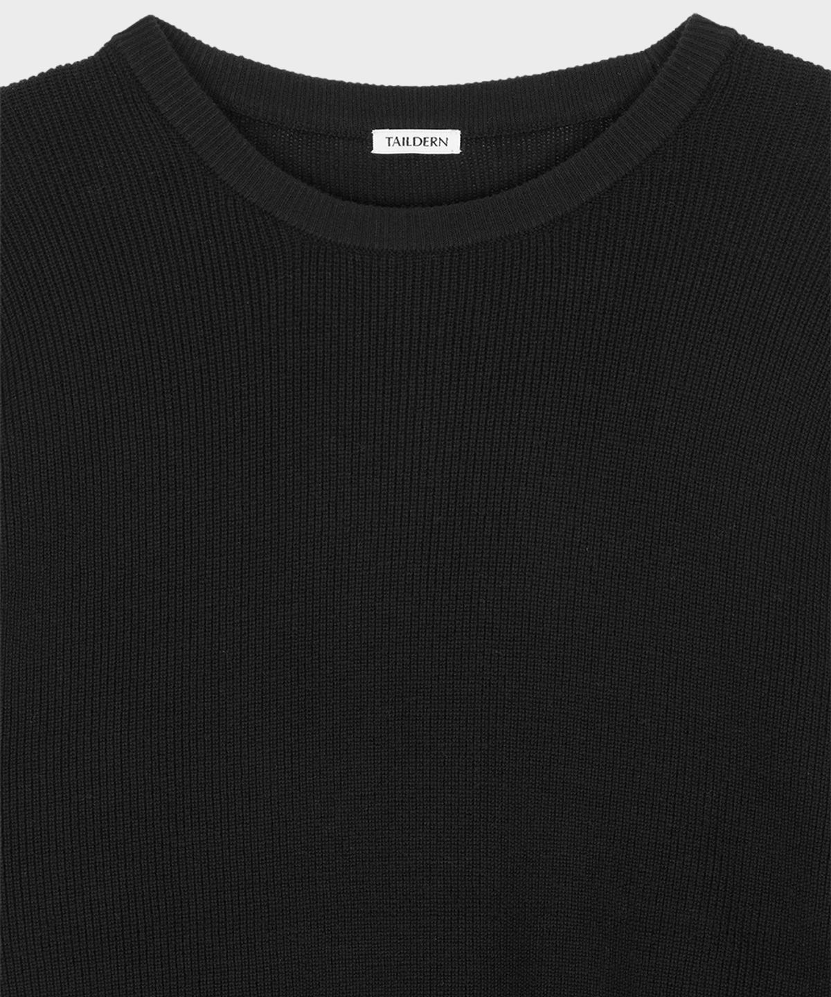 테일던(TAILDERN) Cotton Cashmere Crewneck Sweater Black