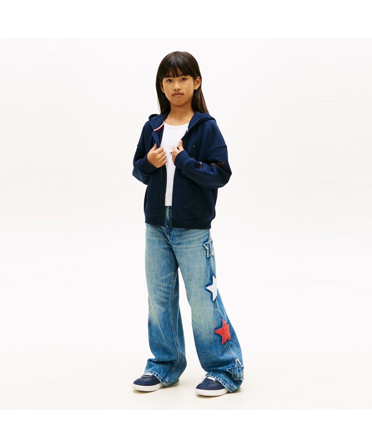타미힐피거 키즈(TOMMY HILFIGER KIDS) 라인 스톤 스타 후디 집업