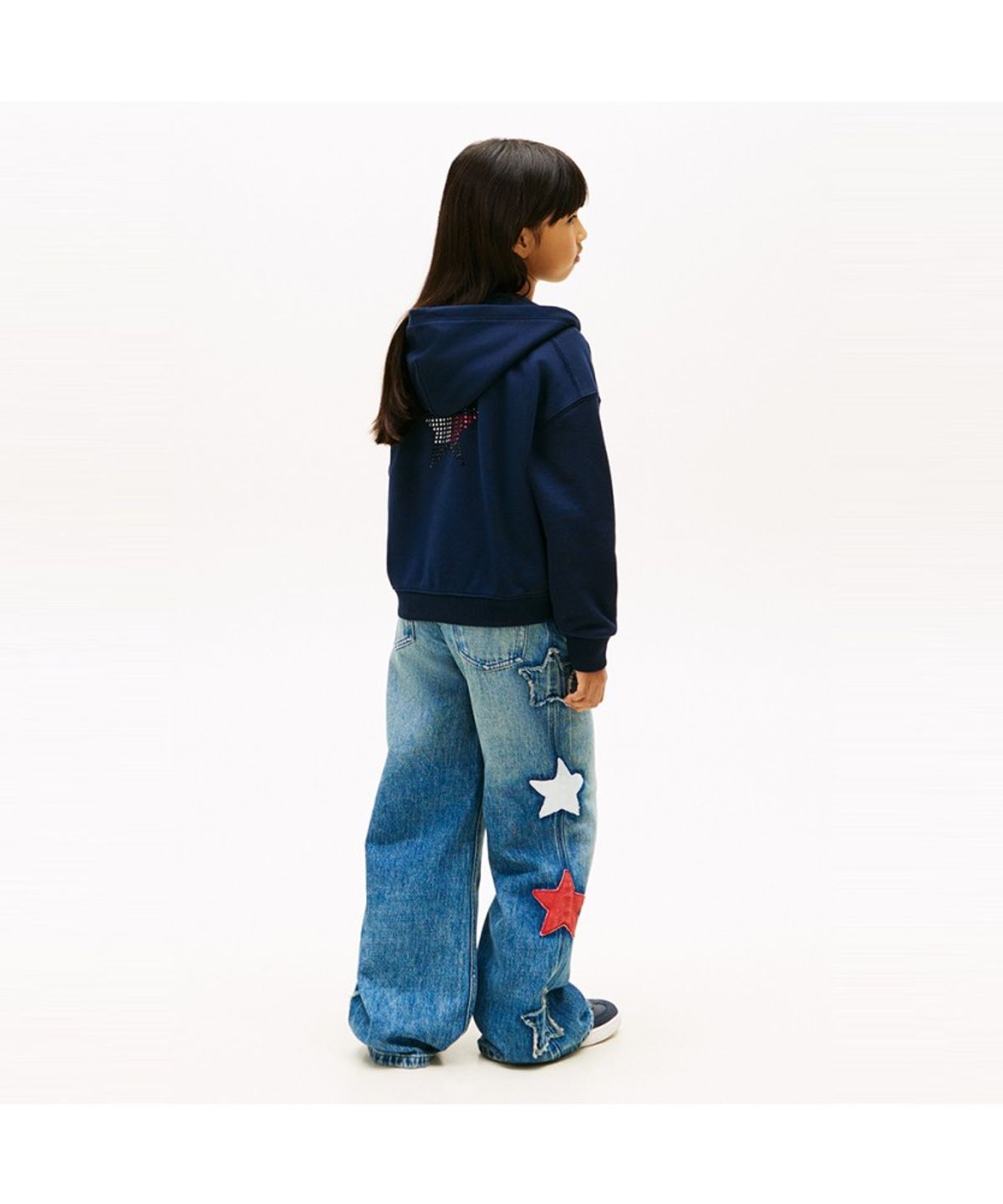 타미힐피거 키즈(TOMMY HILFIGER KIDS) 라인 스톤 스타 후디 집업