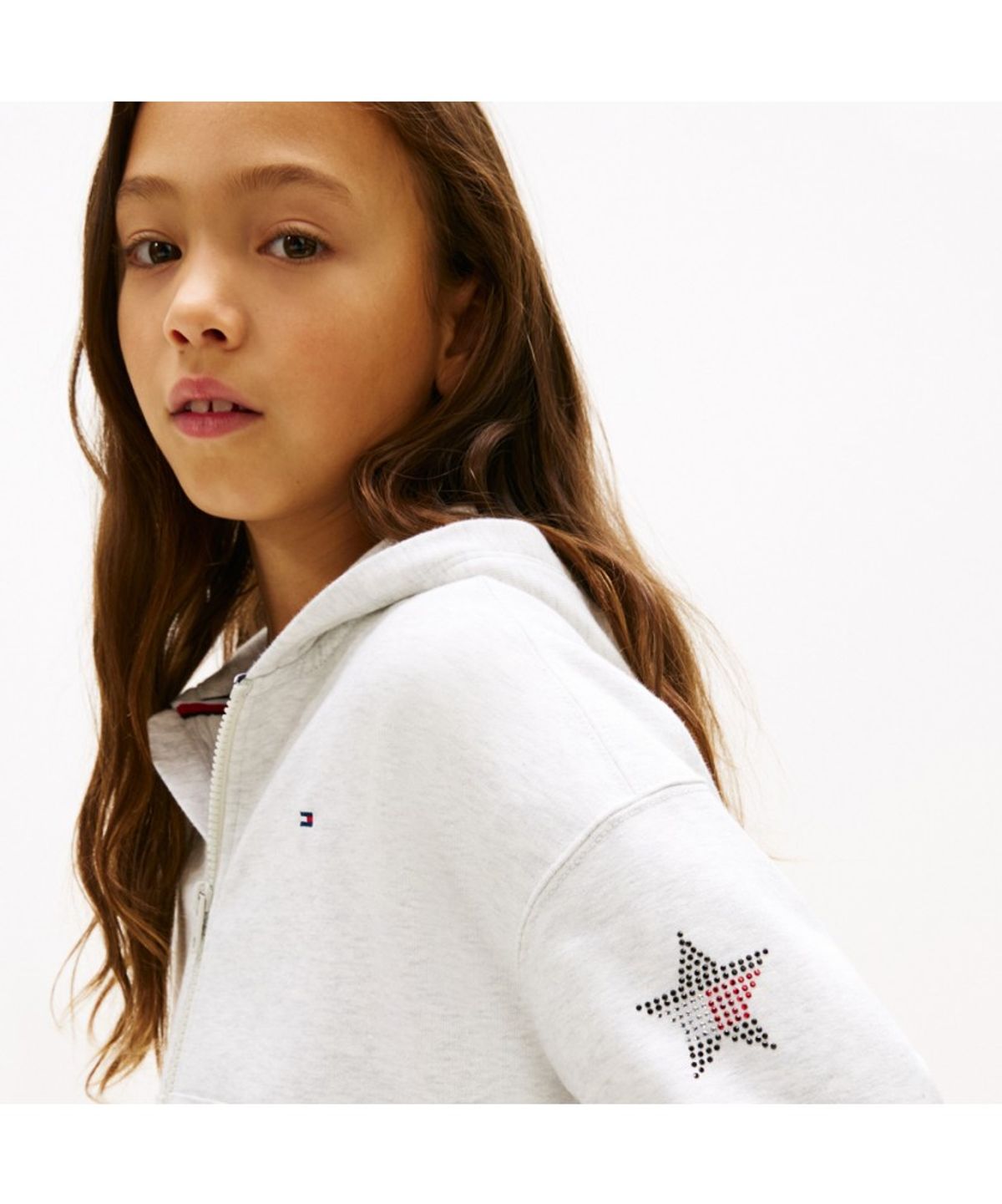 타미힐피거 키즈(TOMMY HILFIGER KIDS) 라인 스톤 스타 후디 집업