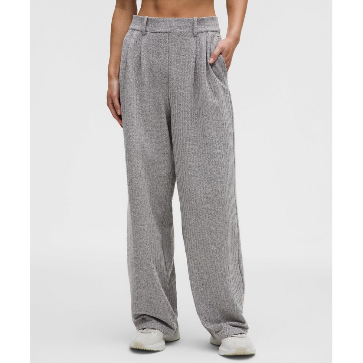룰루레몬(LULULEMON) 데이드리프트 하이라이즈 플리티드 트라우저 헤링본 *아시아 핏  HHBD