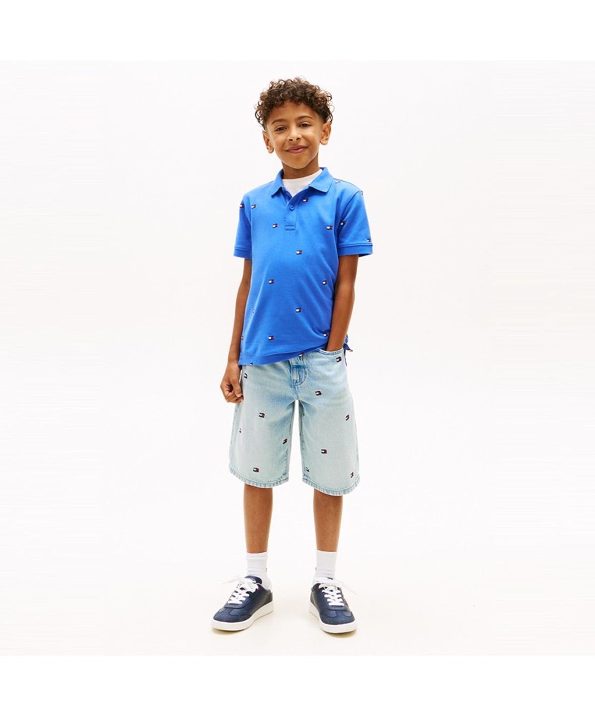 타미힐피거 키즈(TOMMY HILFIGER KIDS) 올오버 플래그 폴로 반팔 티셔츠