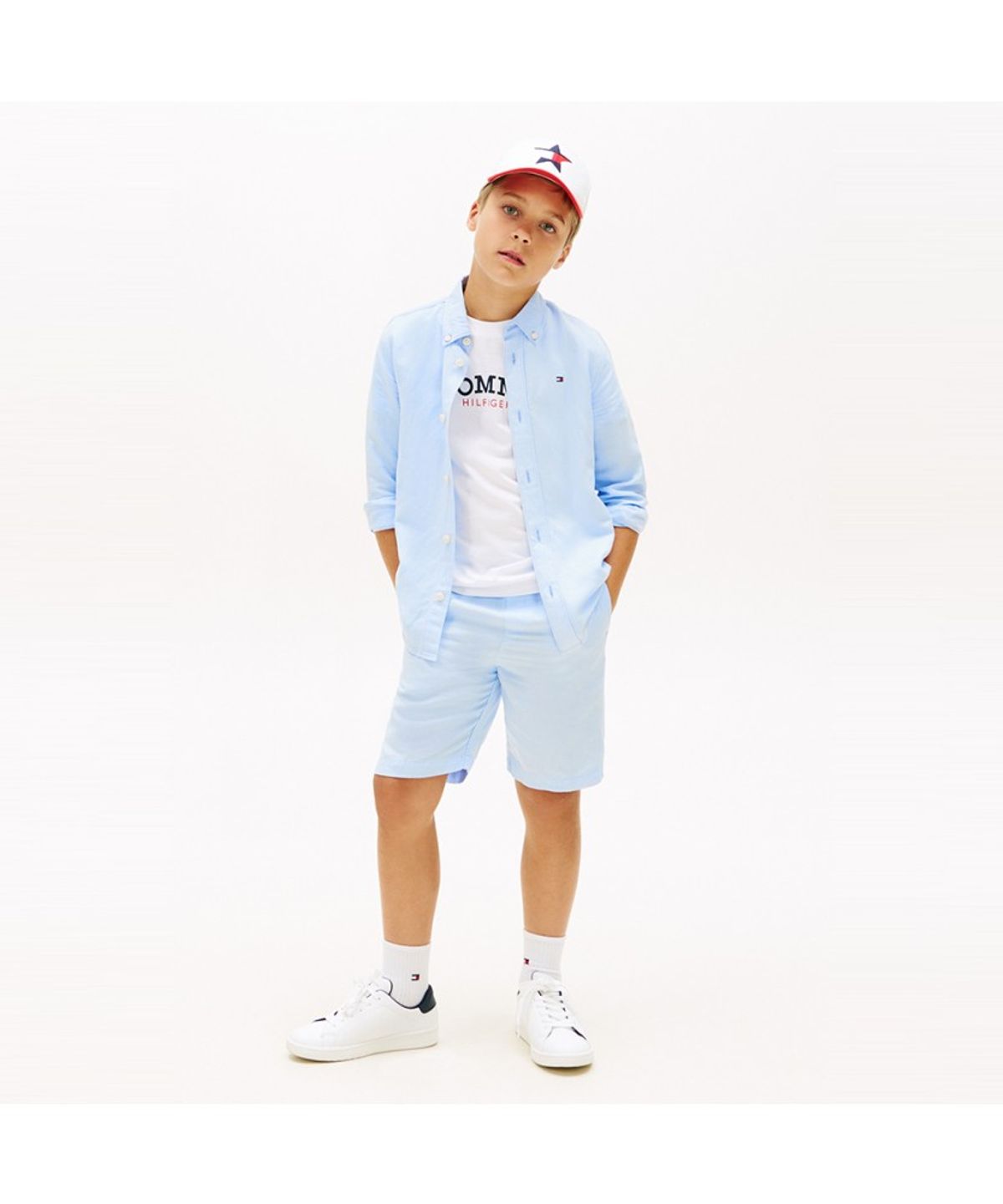 타미힐피거 키즈(TOMMY HILFIGER KIDS) 릴랙스 린넨 블렌드 셔츠
