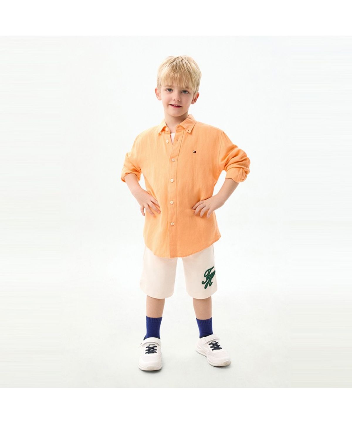 타미힐피거 키즈(TOMMY HILFIGER KIDS) 릴랙스 린넨 블렌드 셔츠