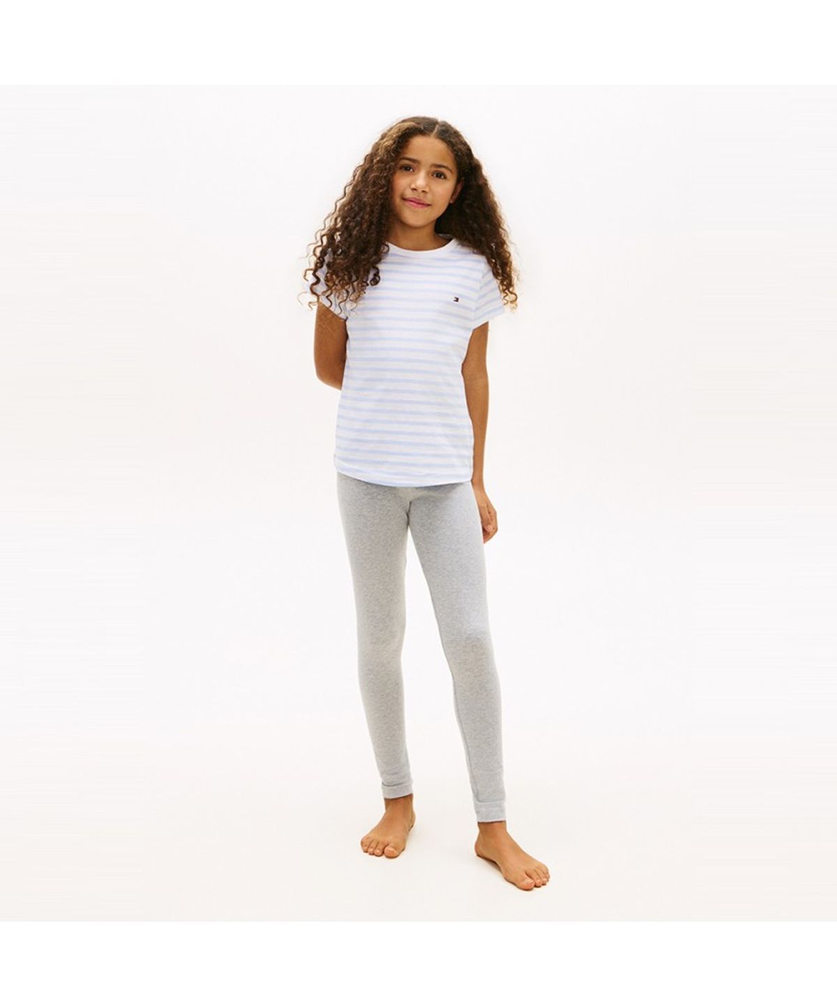 타미힐피거 키즈(TOMMY HILFIGER KIDS) 2PACK 반팔 티셔츠 (라이트블루&스트라이프)