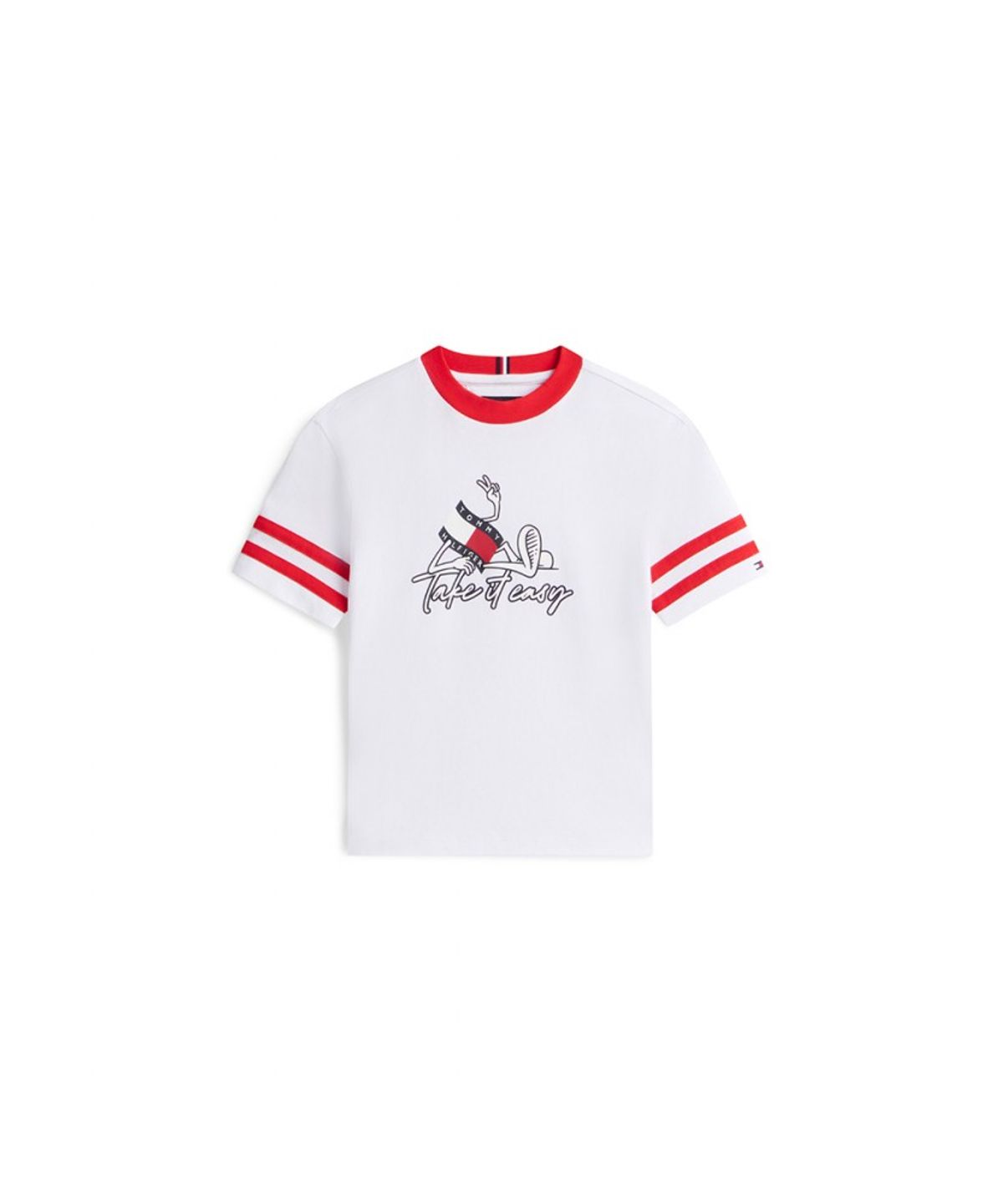 타미힐피거 키즈(TOMMY HILFIGER KIDS) 그래픽 로고 크루넥 티셔츠