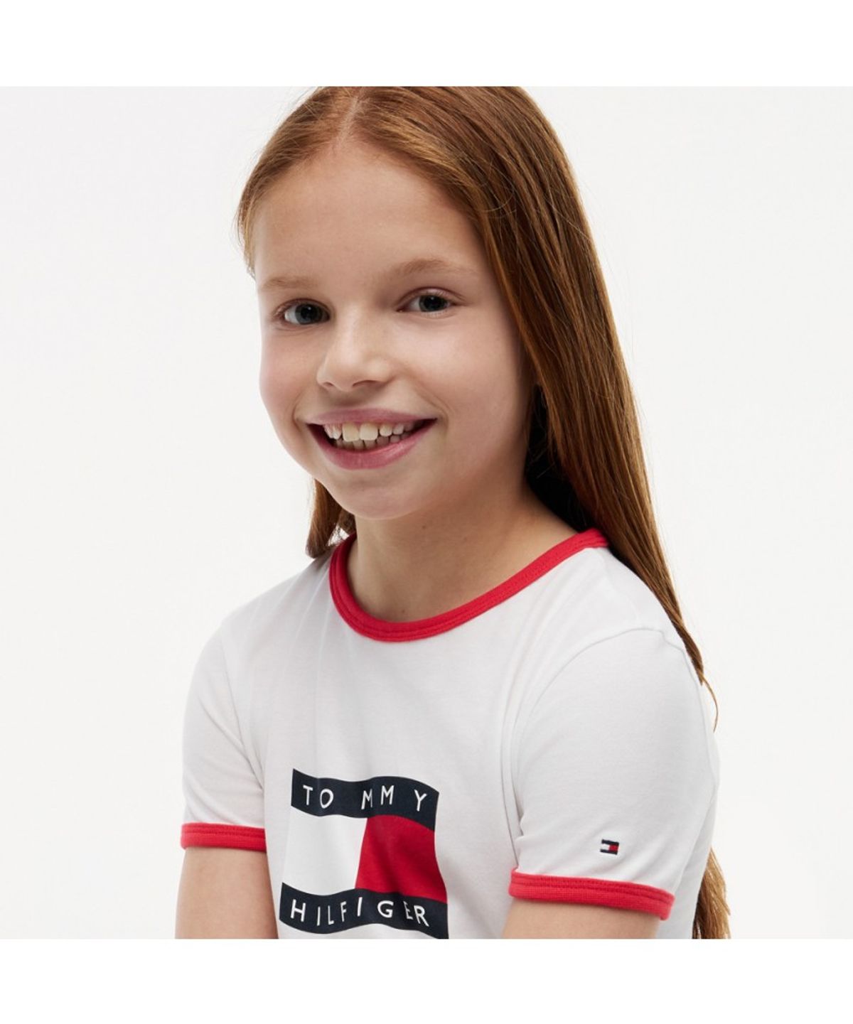 타미힐피거 키즈(TOMMY HILFIGER KIDS) 웨이비 플래그 링거 티셔츠
